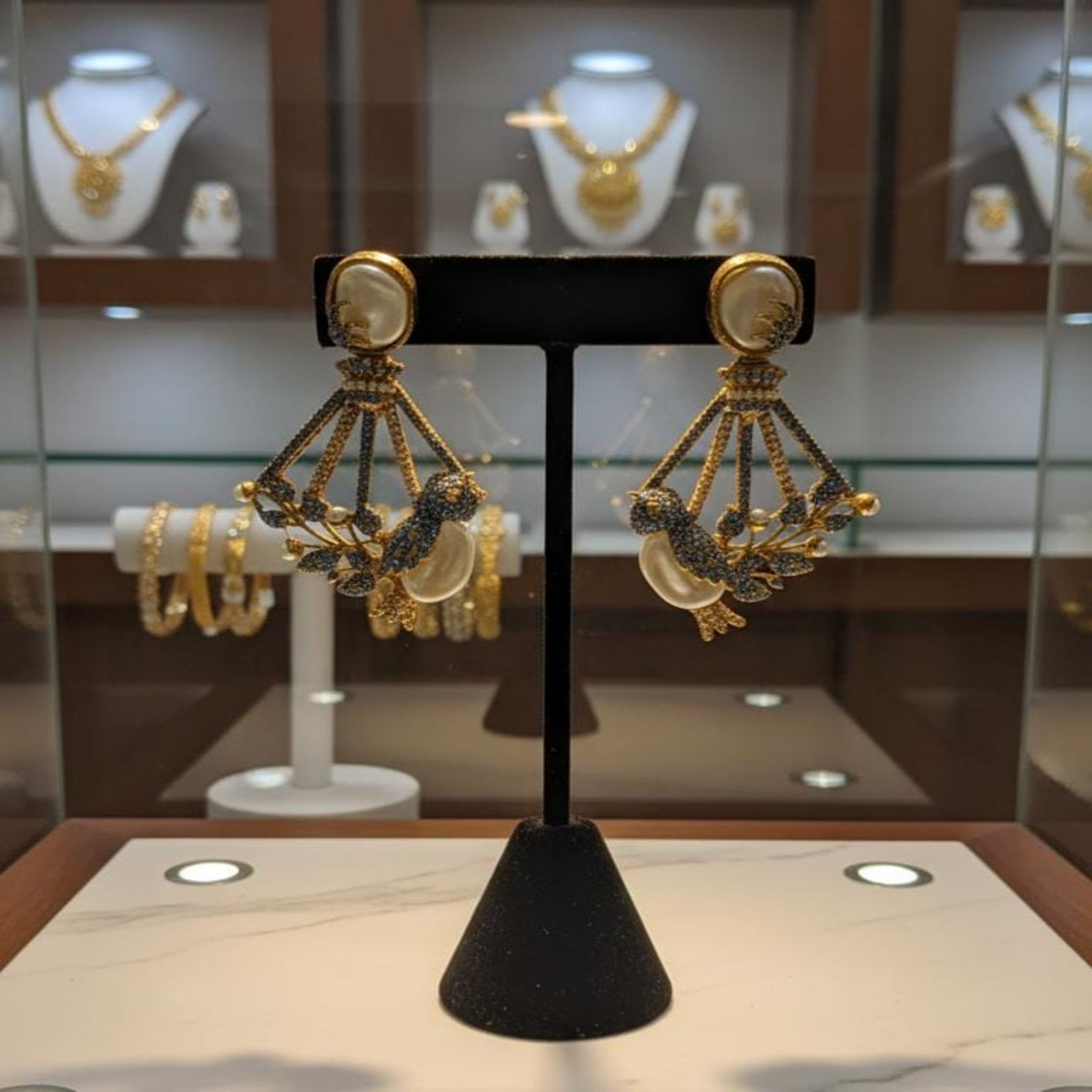 Stylish Turkish Kundan Ear Rings (FSE172)