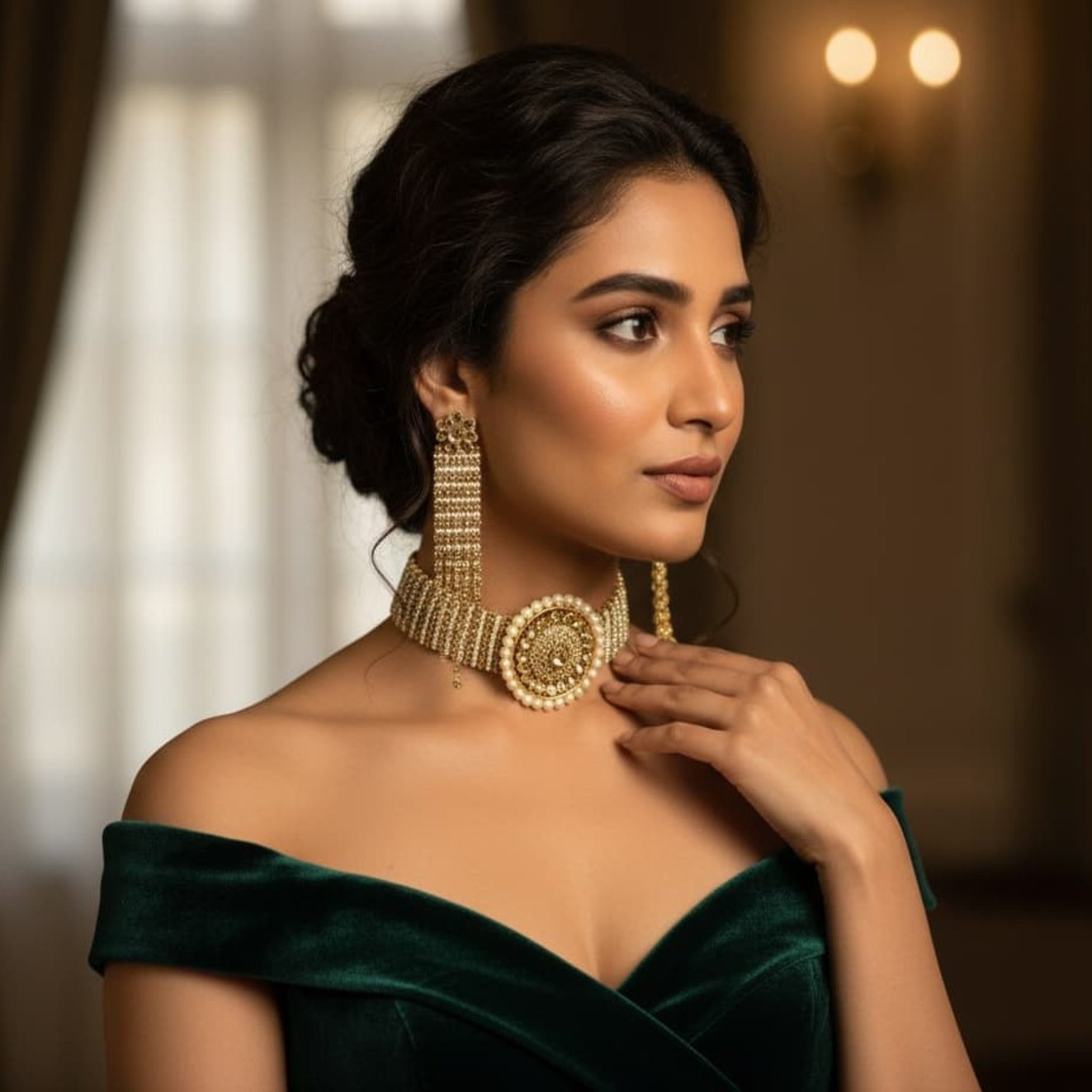 Pearlish Elegant Choker Necklace (FDN151)