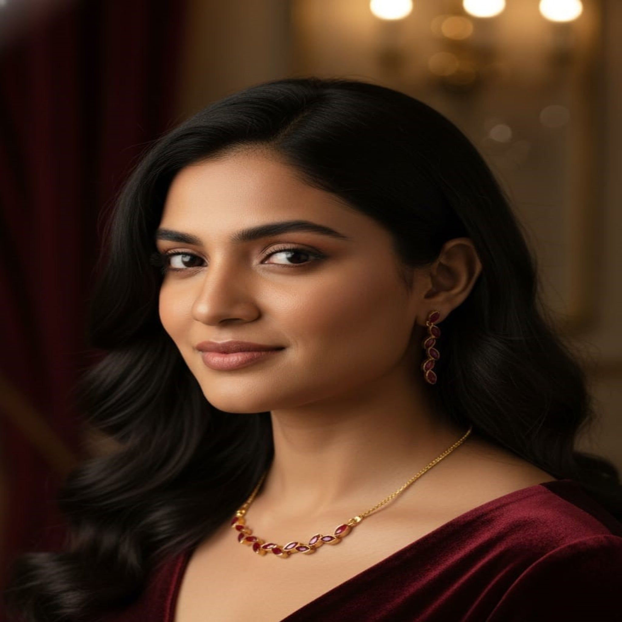 Stylish Liner Necklace Set (FDN154)