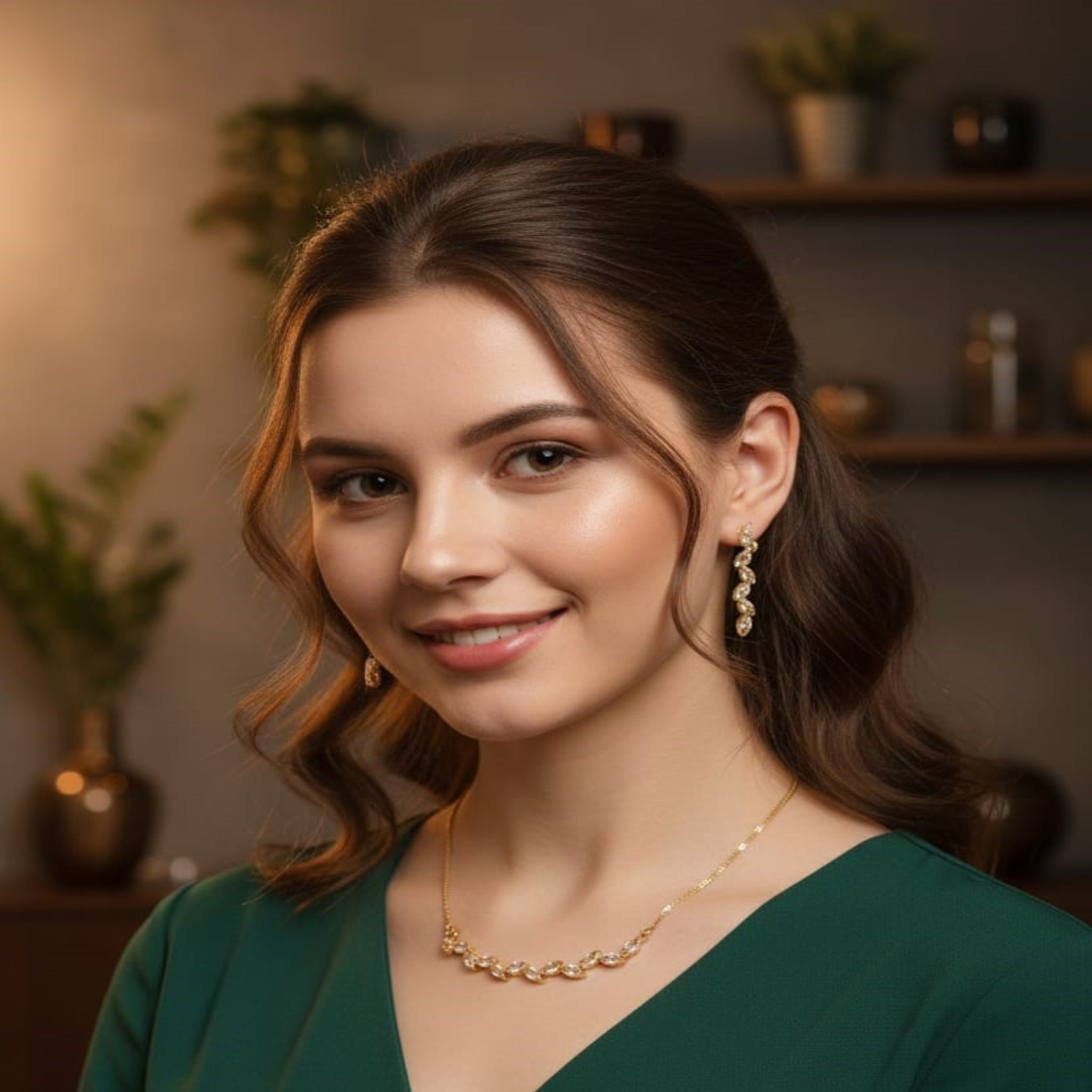 Stylish Liner Necklace Set (FDN154)