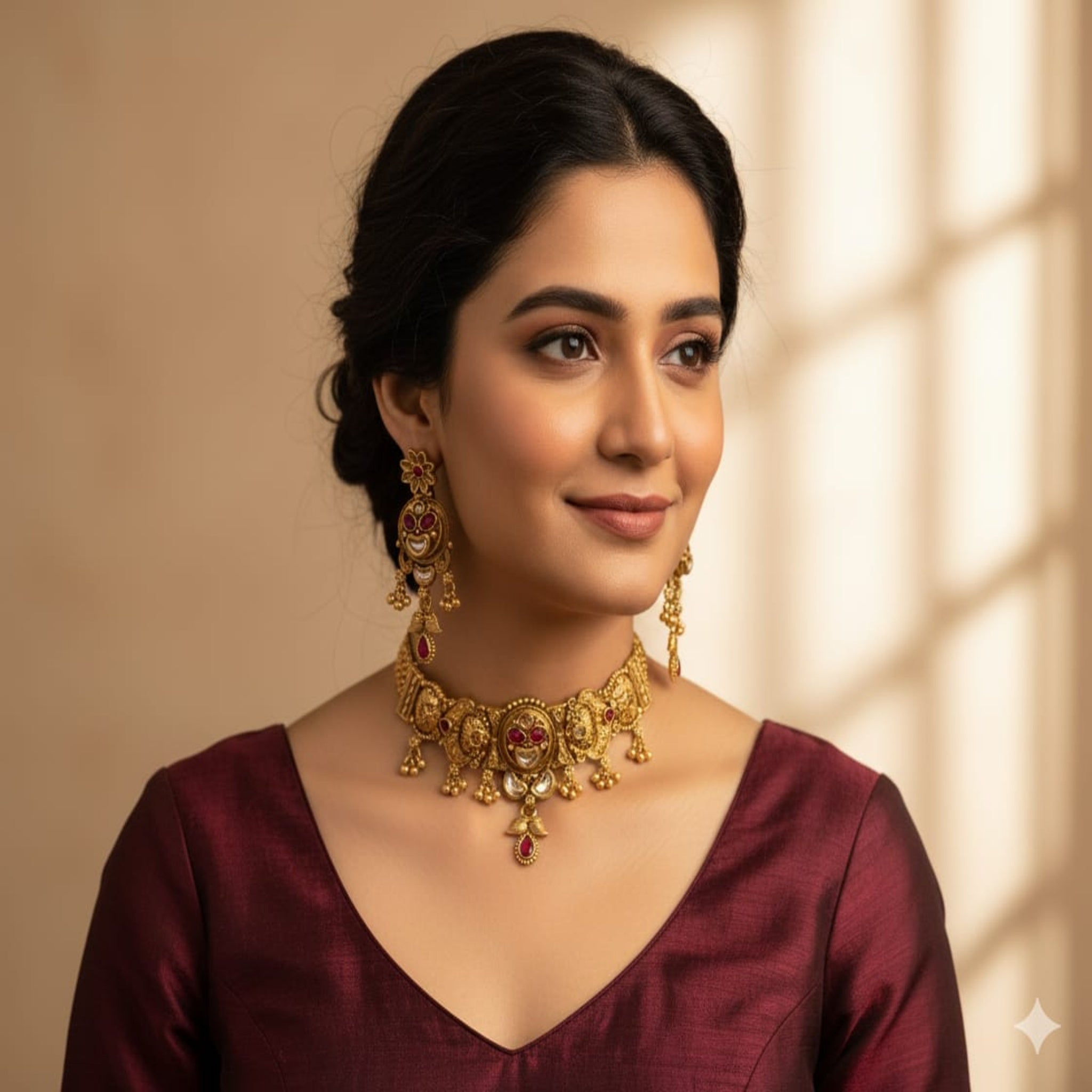 Decent Design Rajwari Choker Necklace Set (FDN163)