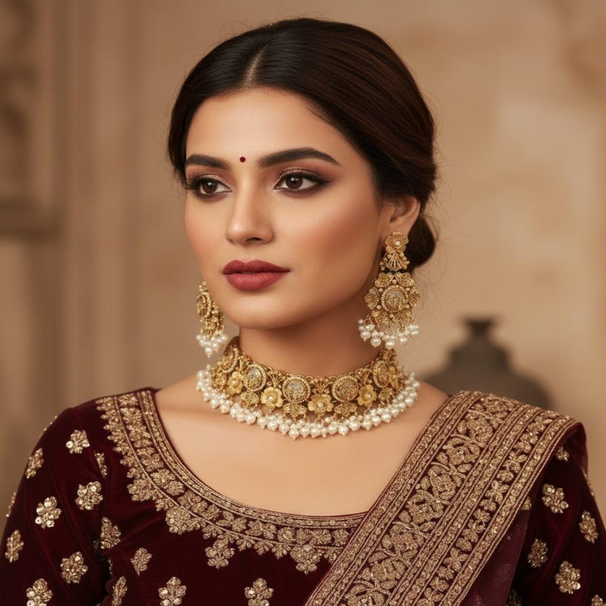 Elegant Kundan Stylish Necklace Set (FDN164)