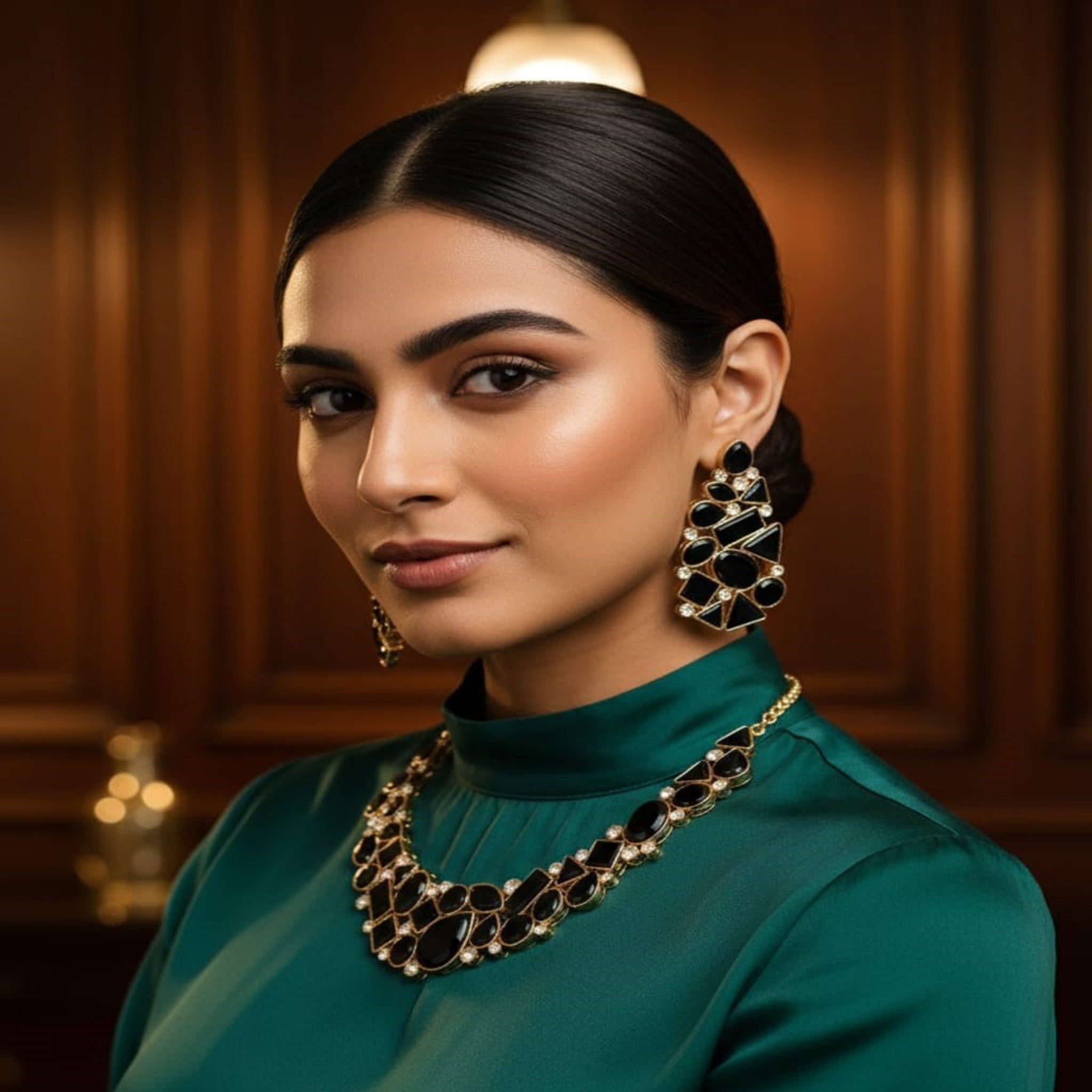 Cut-Stone Turkish Style Necklacae Set (FDN165)