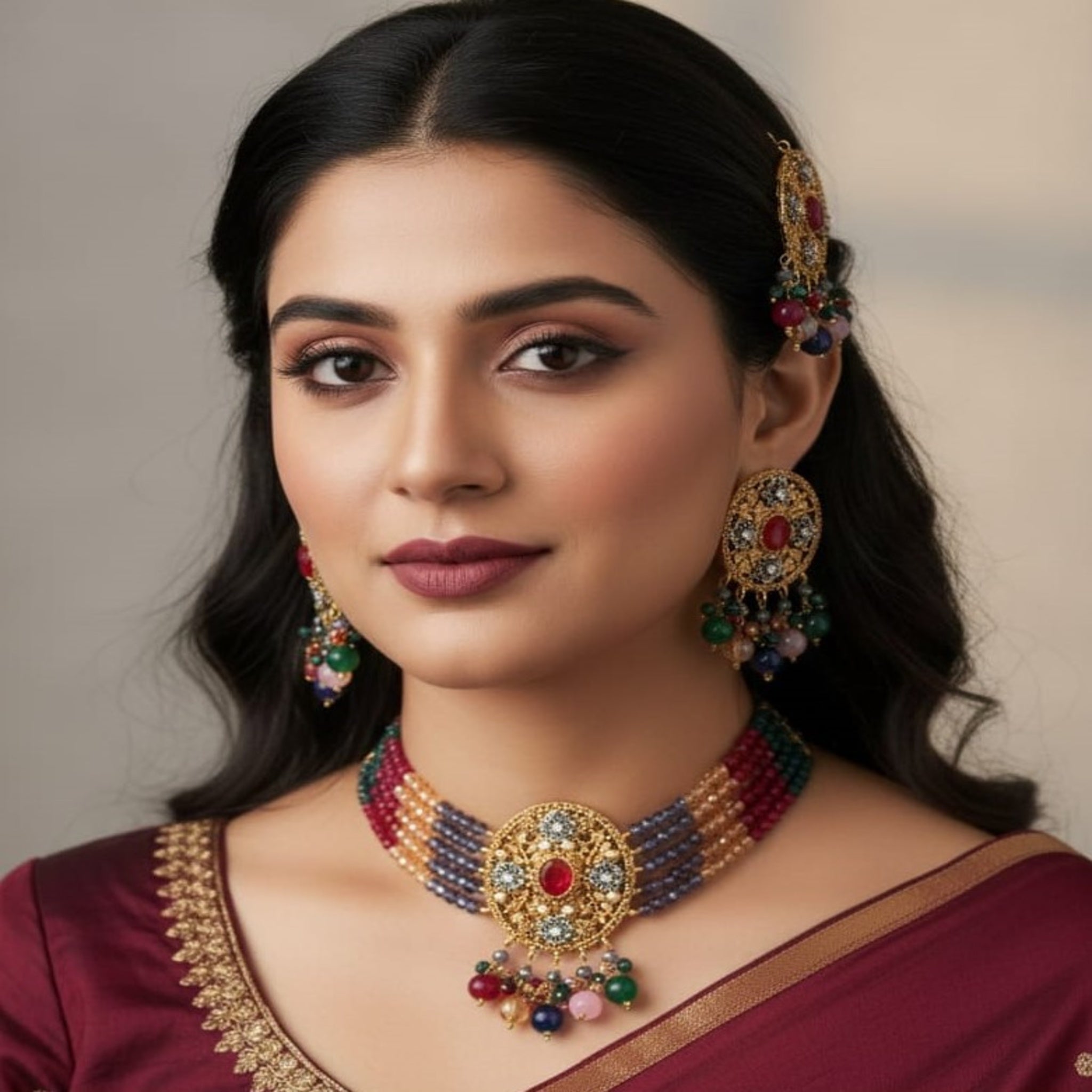 Multi Choker Necklace Set (FDN171)