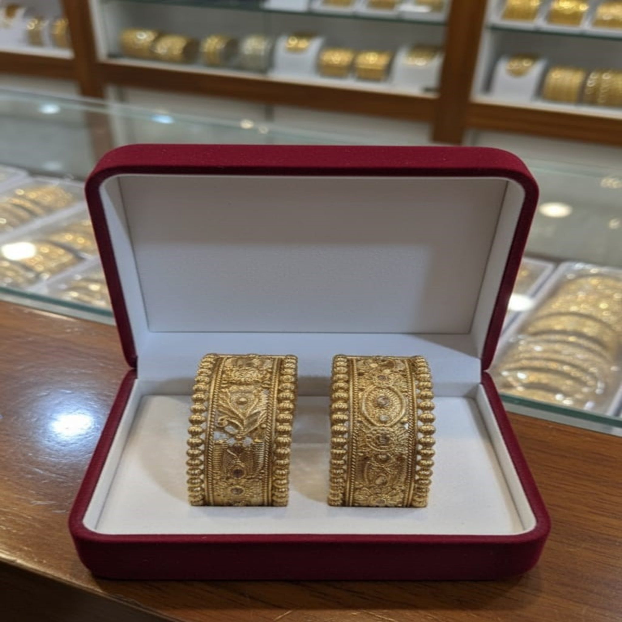 Golden 2 Pc Rajwari Kara Bangles (FSKB158)