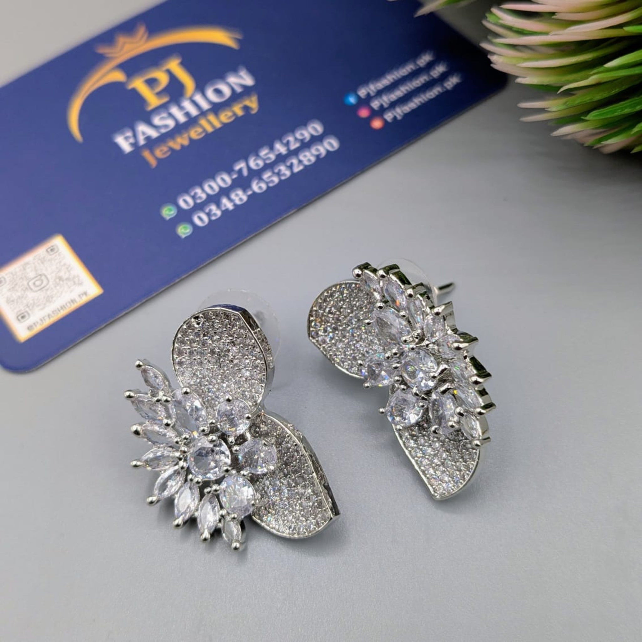 Silver AD Zircon Ear Rings (FSE200)