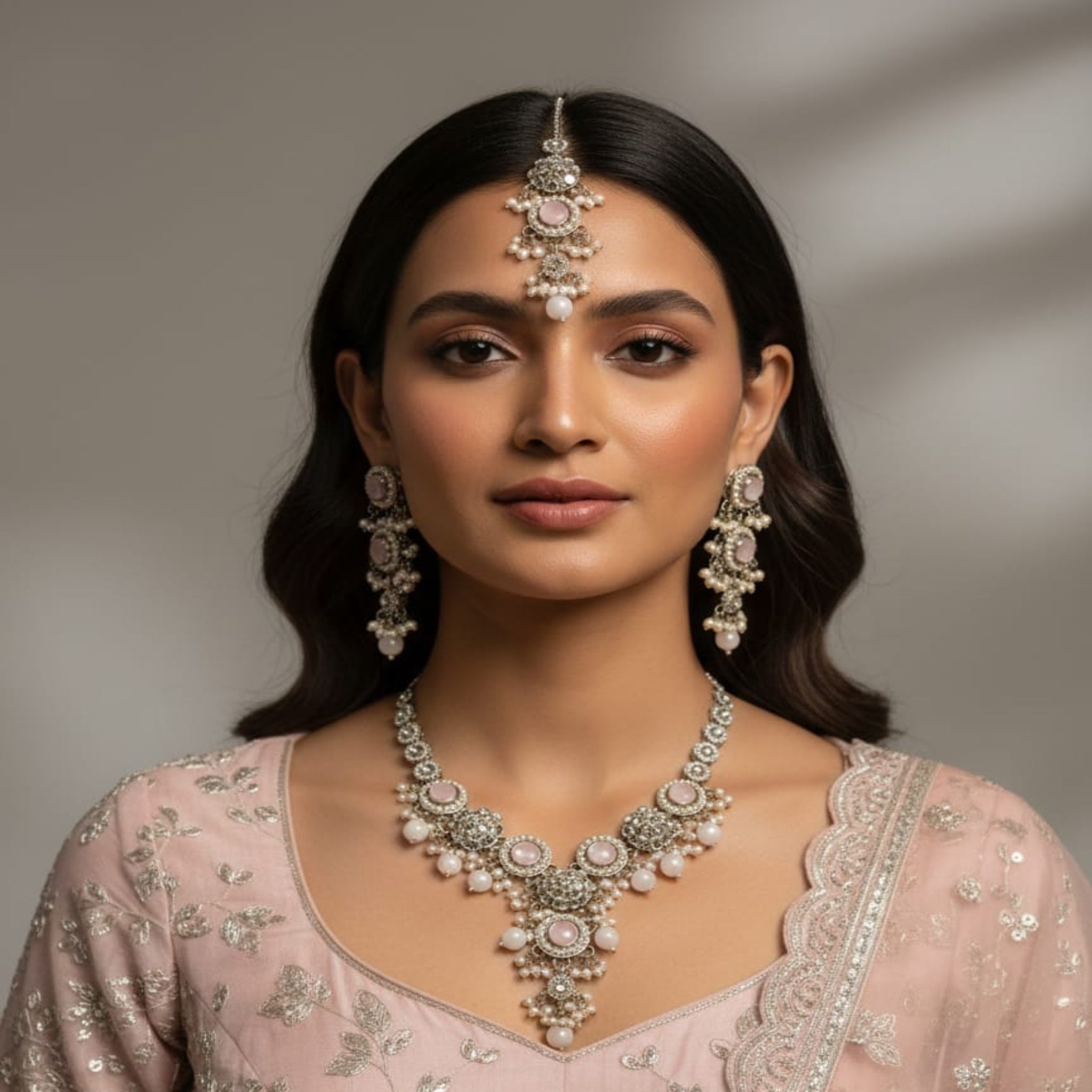 Silver Trendy Necklace Set (FDN194)