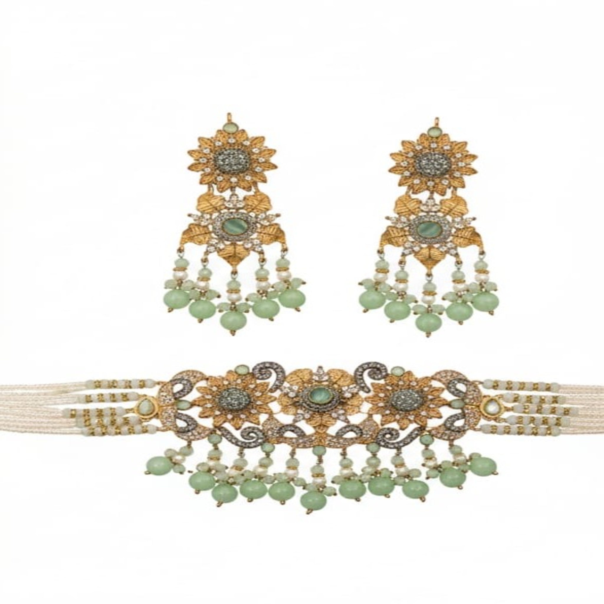 Emerald Bloom Traditional Choker Set (FDN212)