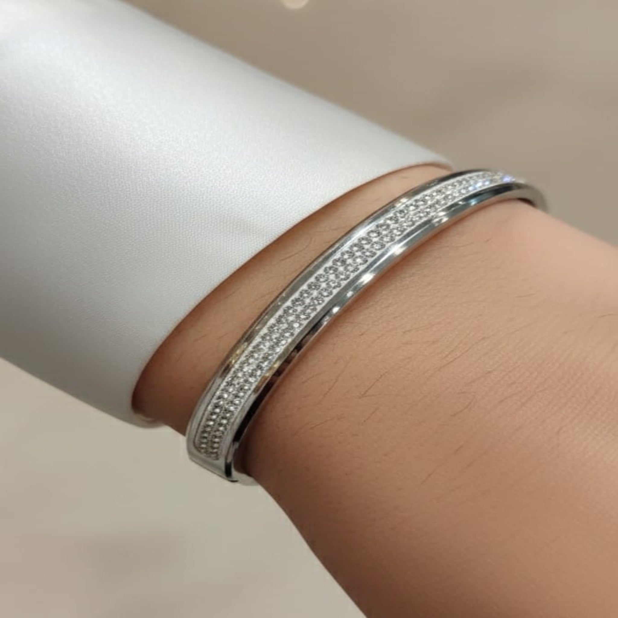 Silver Starlight Triple-Row Bracelet