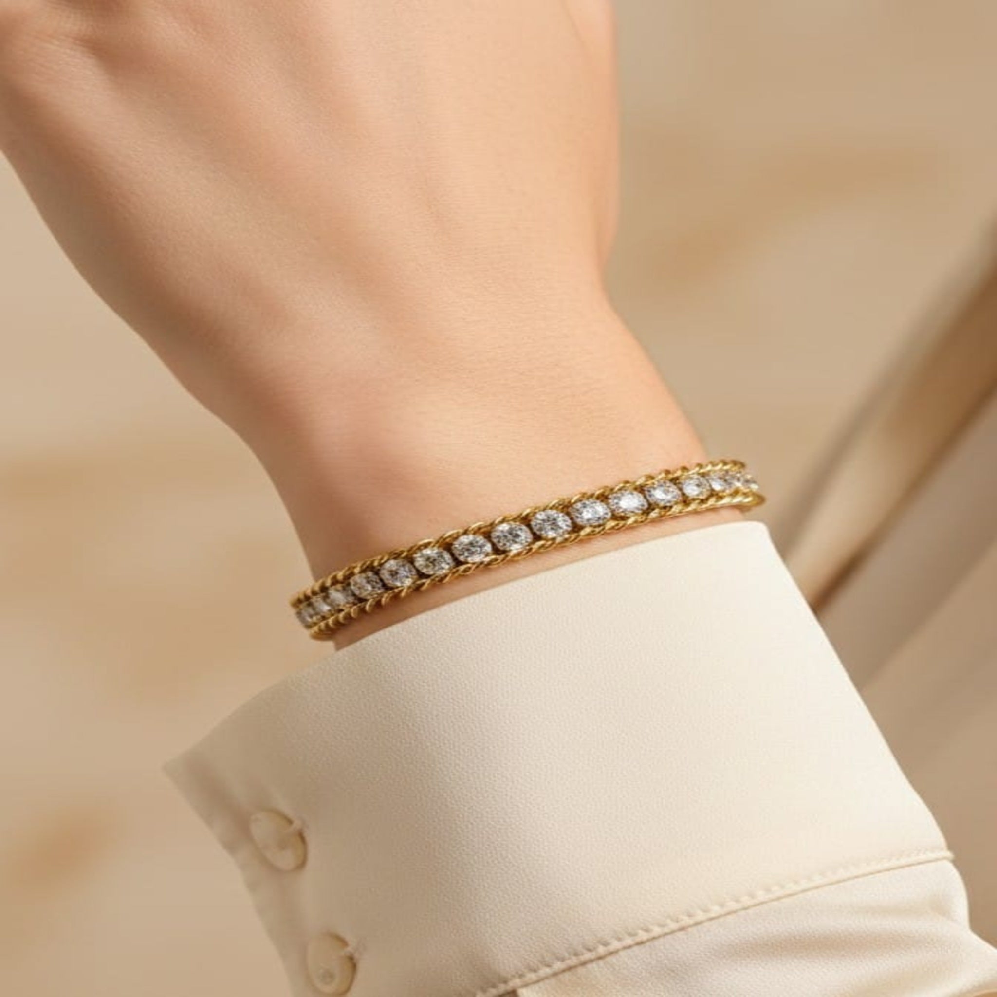 Single-Row Zircon Tennis Bracelet