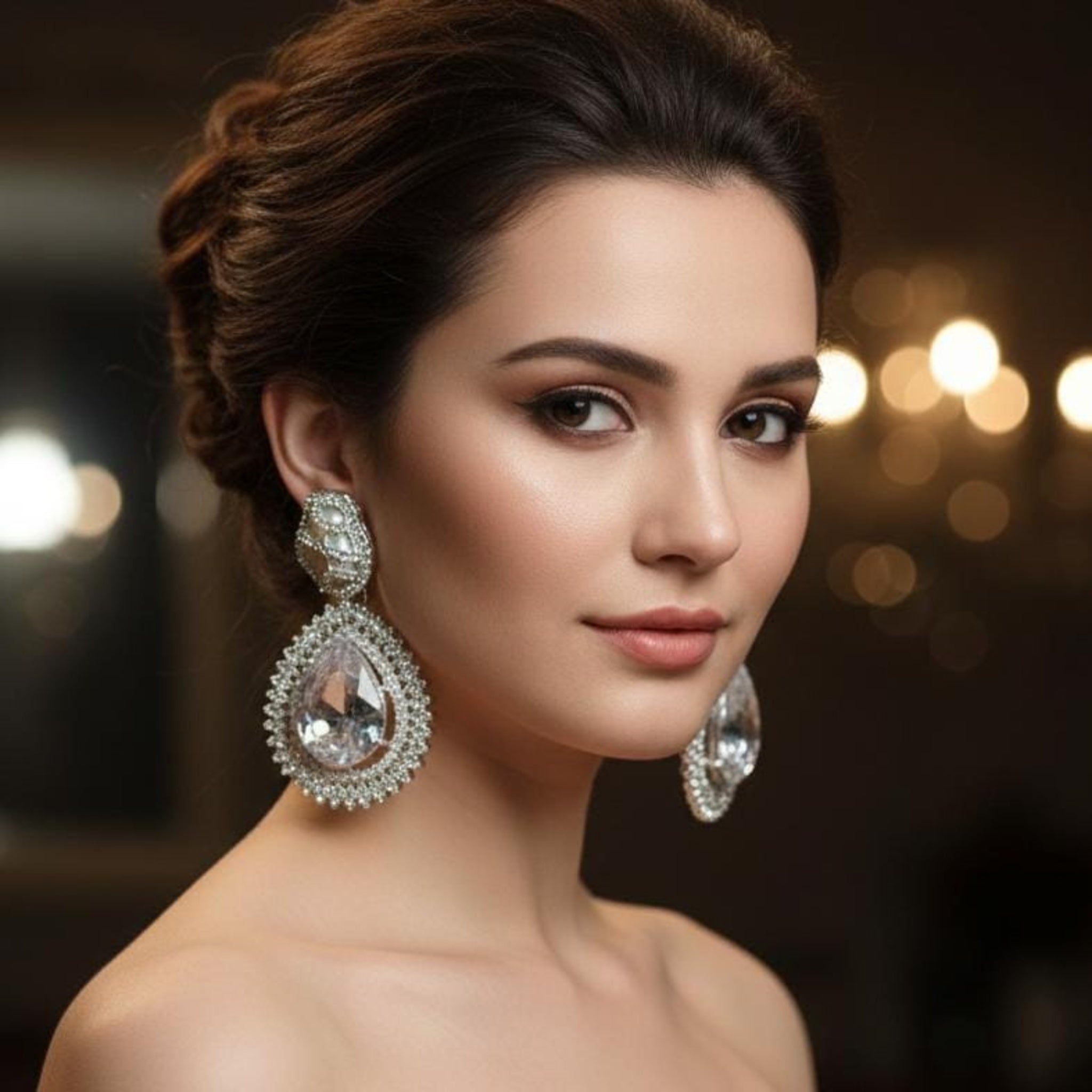 Silver Teadrop Turkish Ear Rings (FSE223)