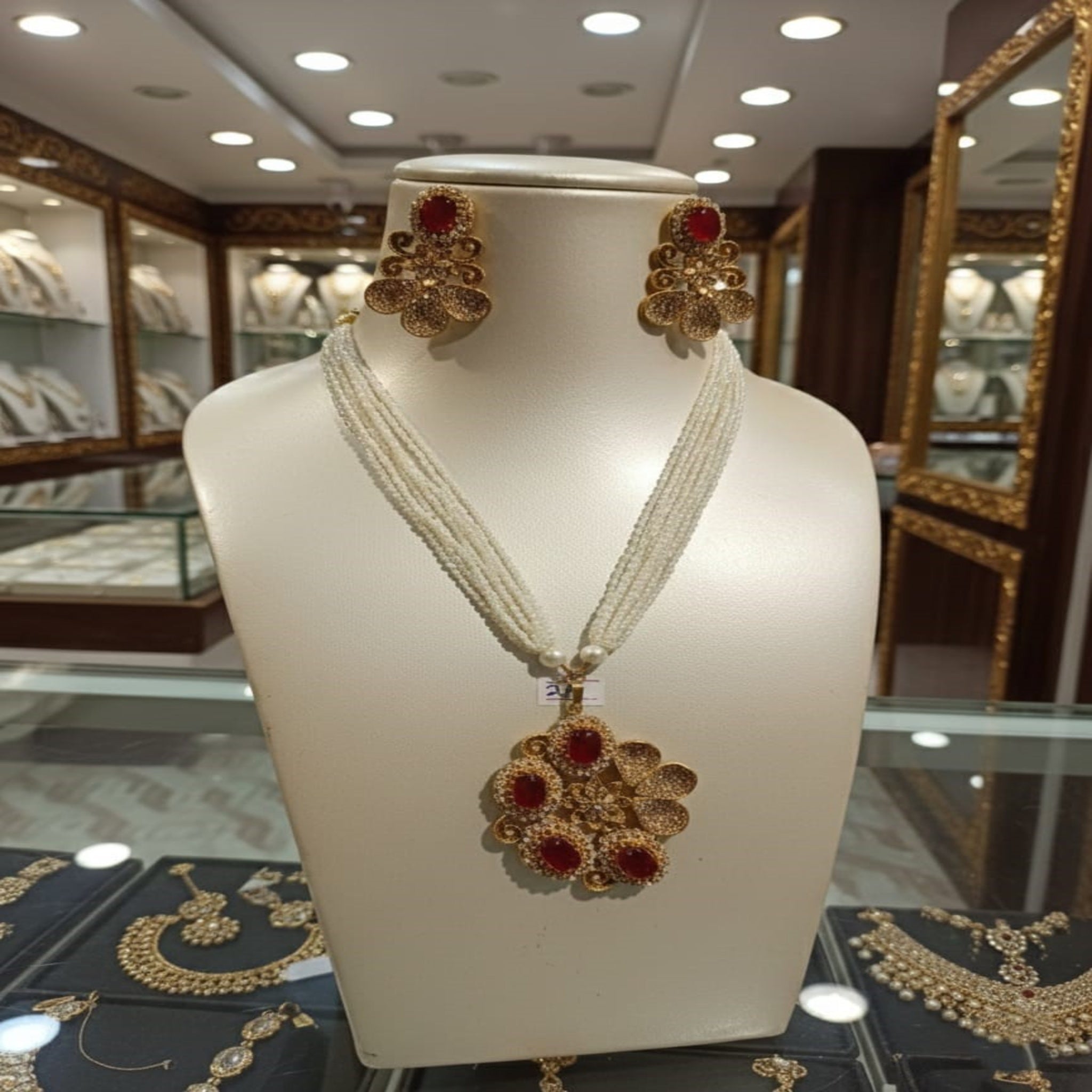 Traditional Gold-Plated Seed Pearl Mala (FDM124)