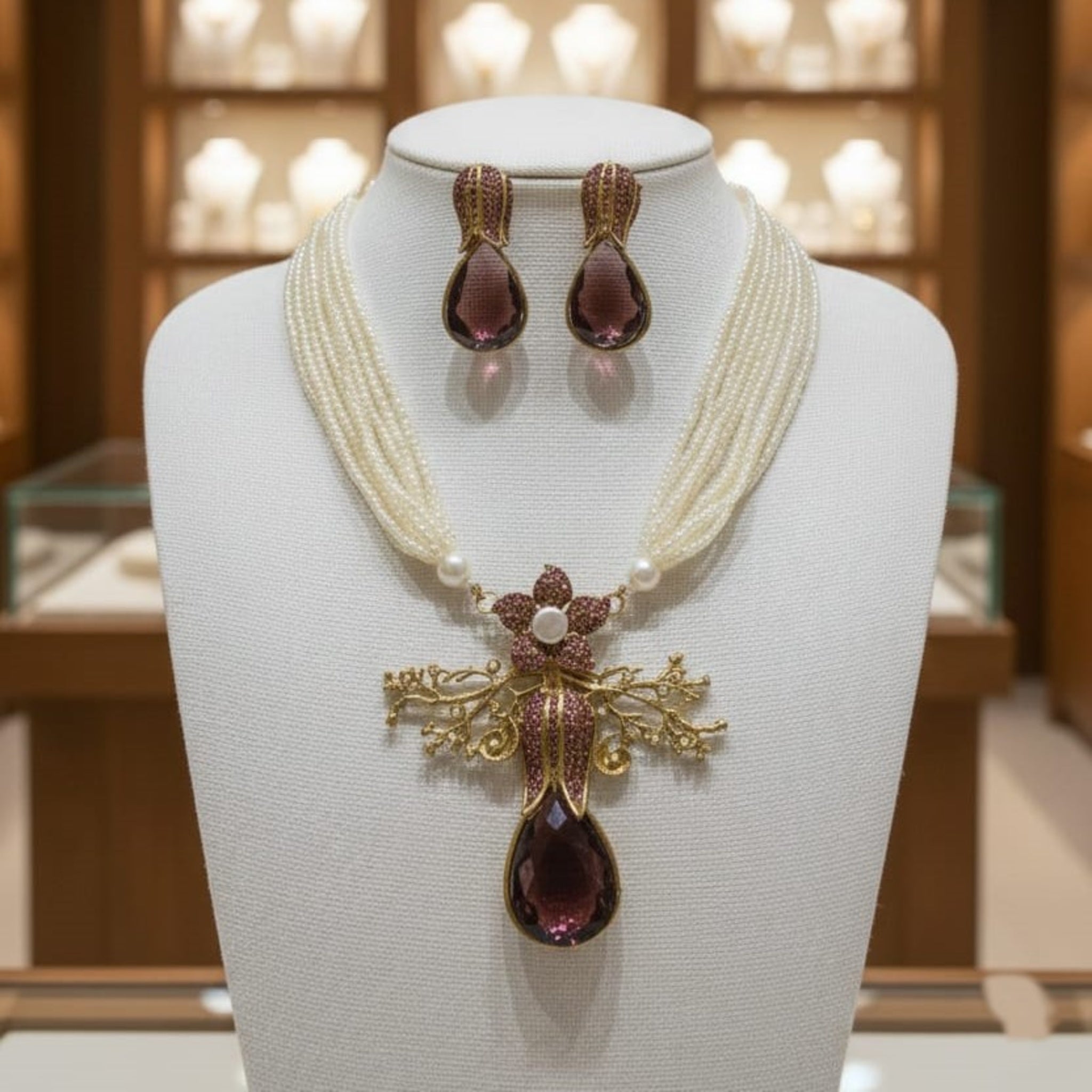 Royal Heritage Floral Medallion Mala Set (FDM125)