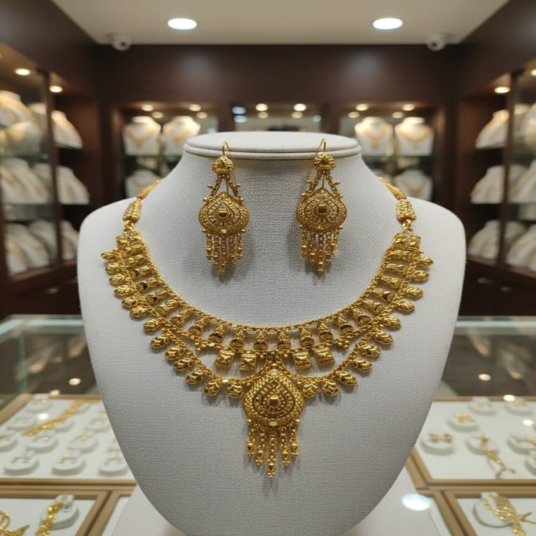 Heritage Antique Gold Plated Necklace Set (FDN243)