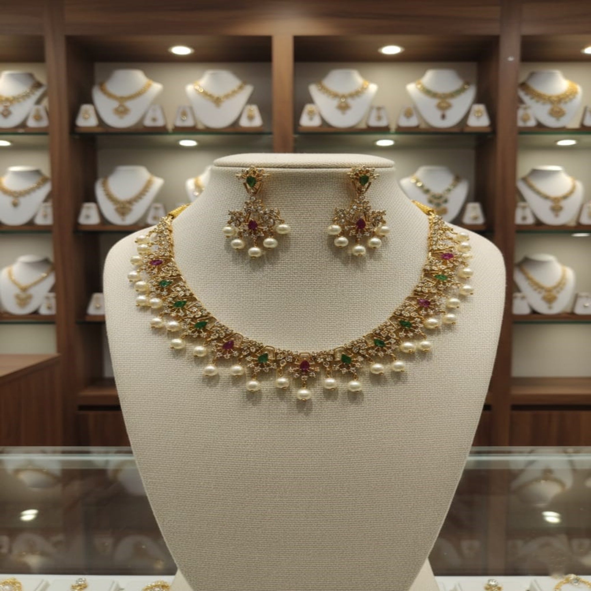 Vintage Gold-Plated Garland Necklace (FDN245)