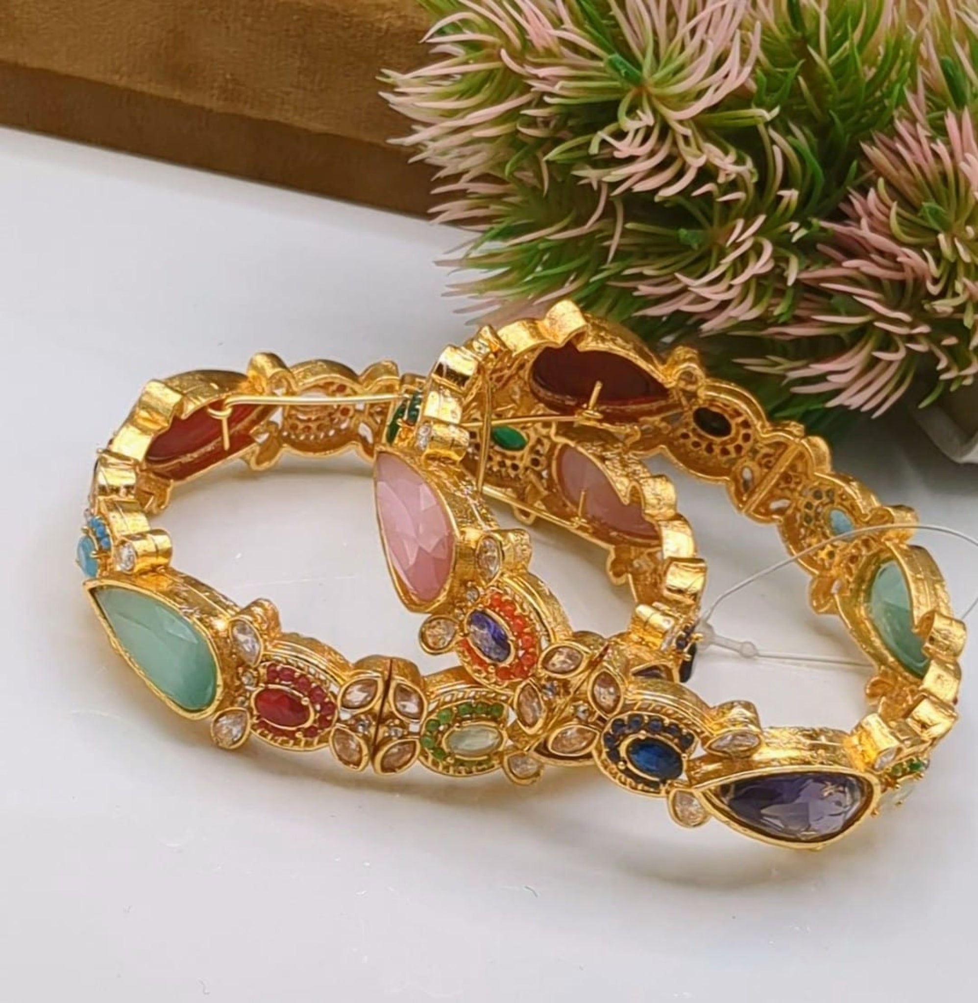 Zircon Gold Plated Lockable Kara (FSKB101)