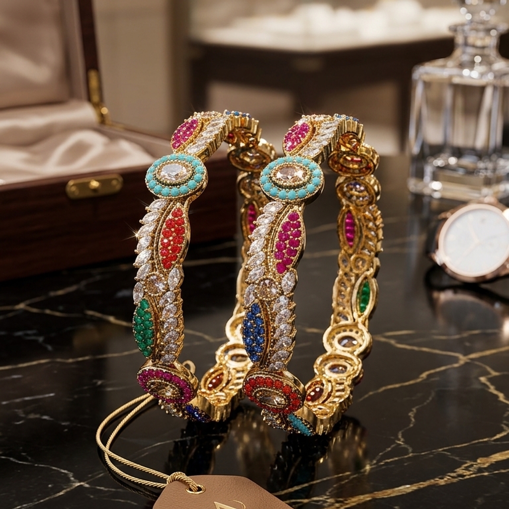 Kundan Antique Gold Bangles Set (FSB205)