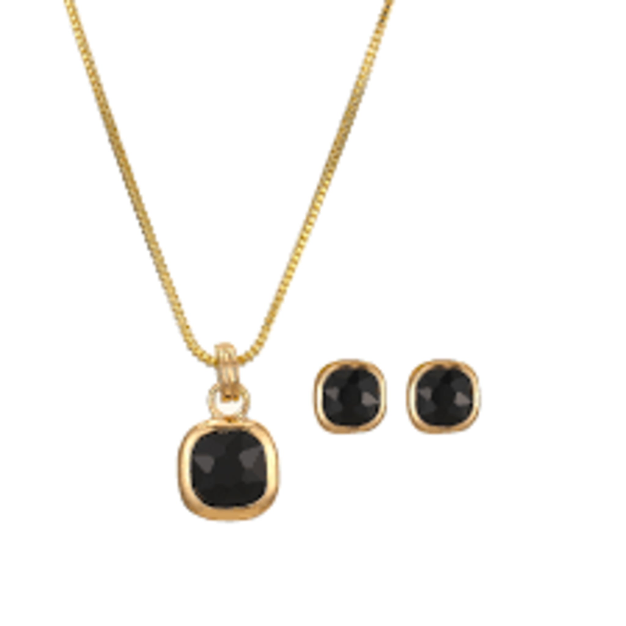 Pearls Stone White Golden Locket Set (FDL57)