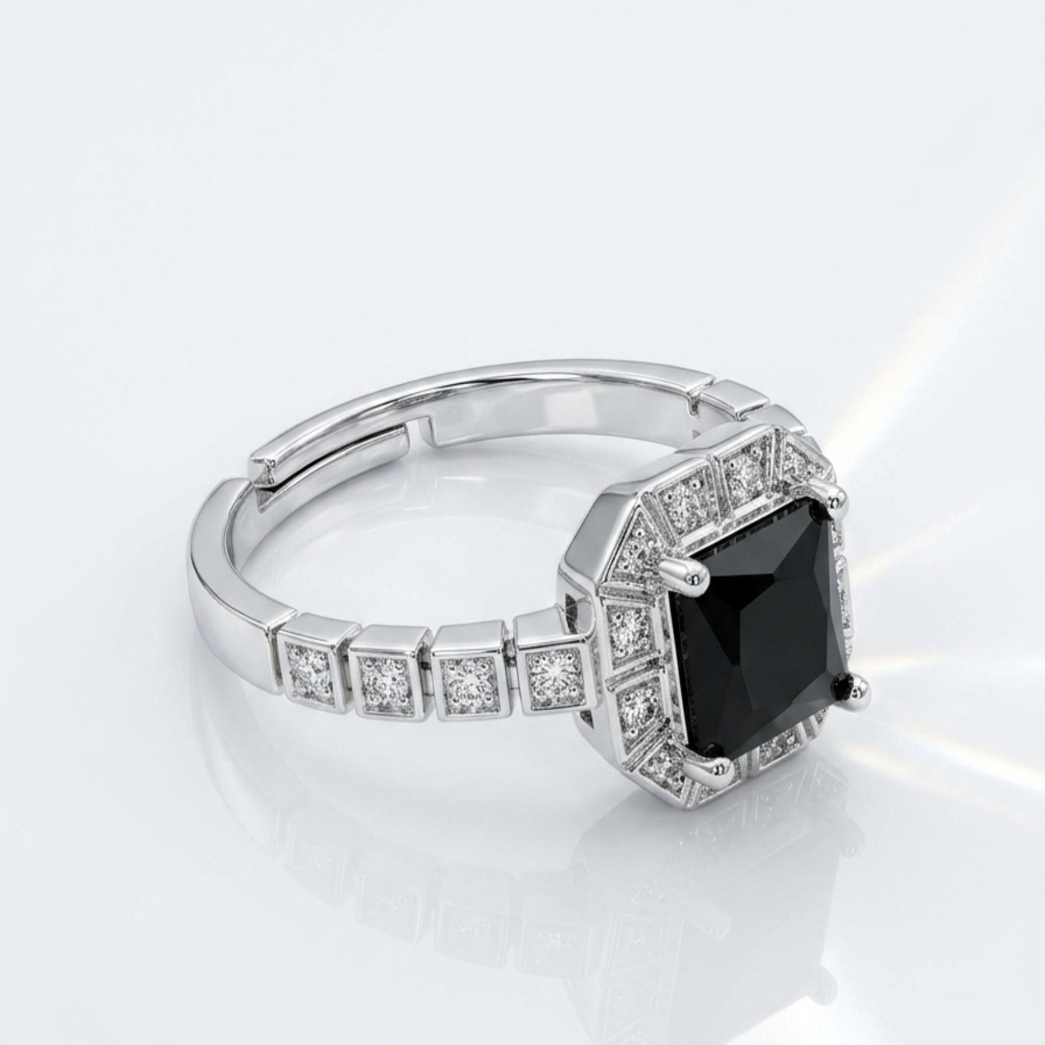 Silver Zircon Adjustable Ring (FSR206)