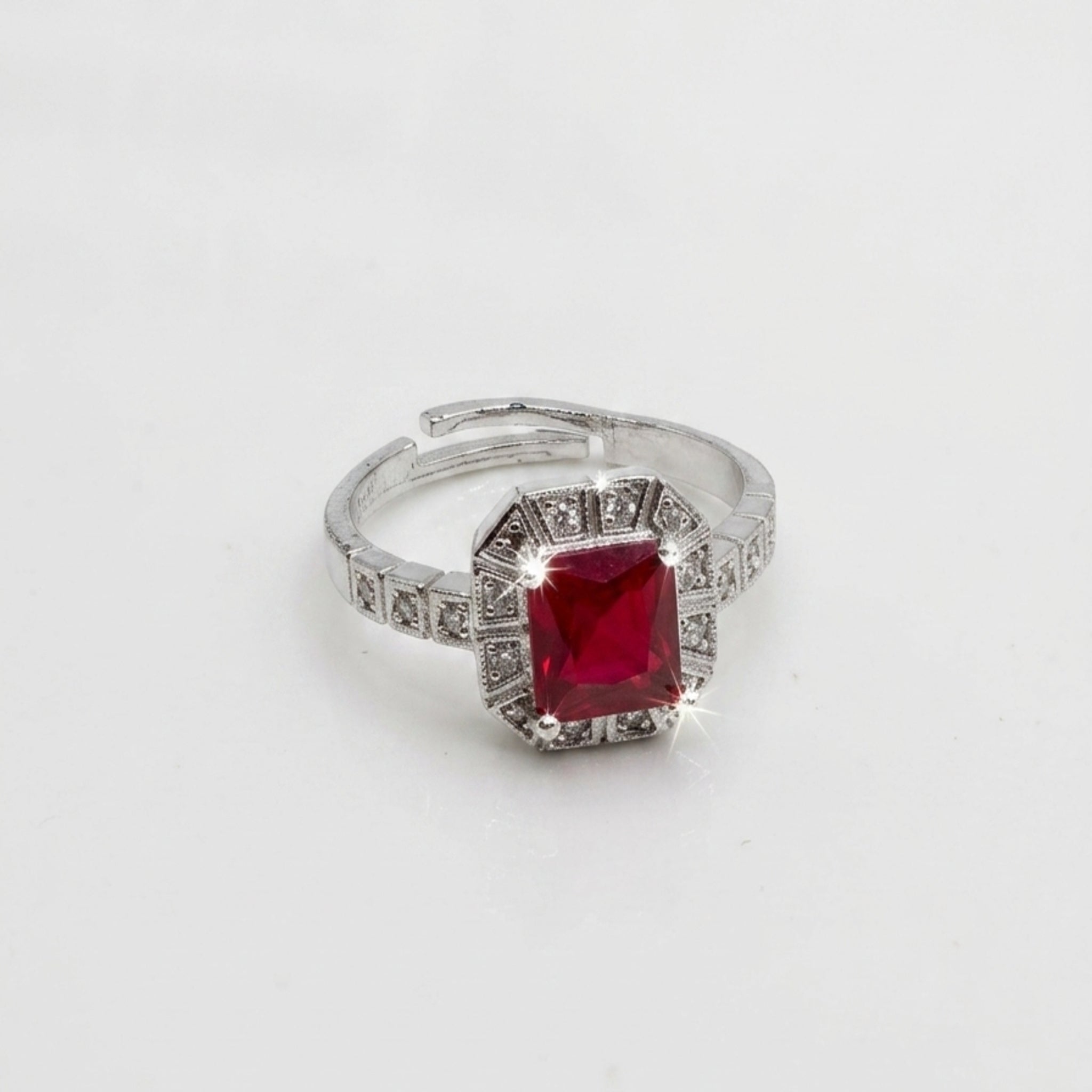 Silver Zircon Adjustable Ring (FSR206)