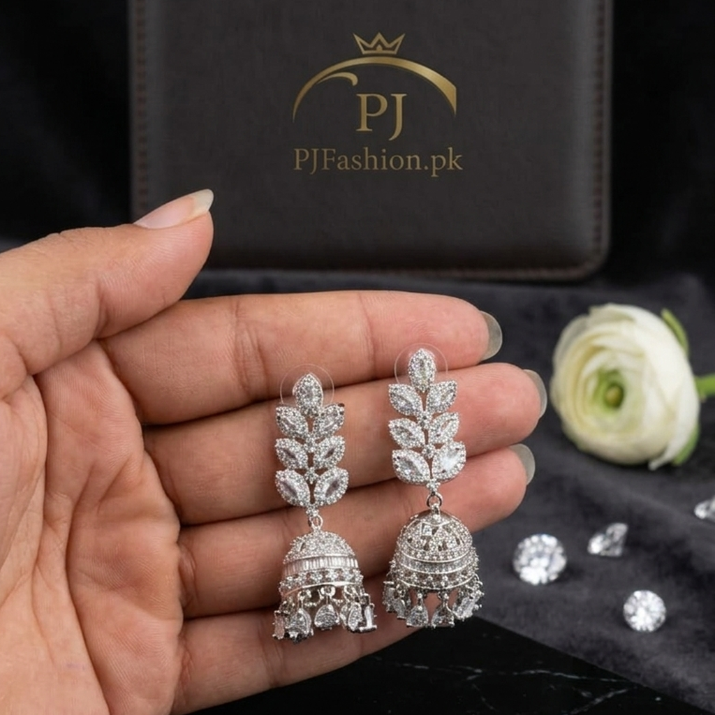 AD Leaf Jhumka Earrings (FSE315)