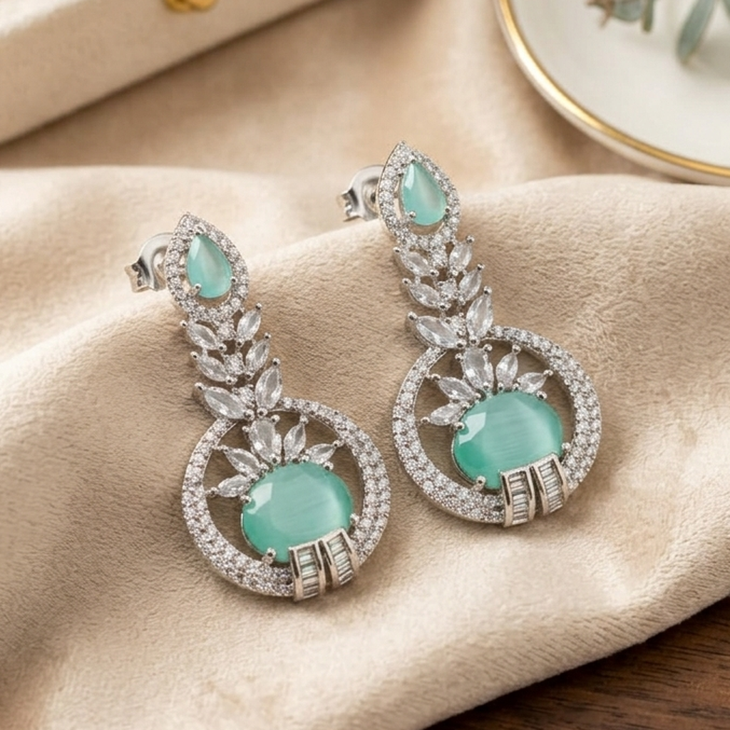 AD Silver Drop Earrings (FSE315)