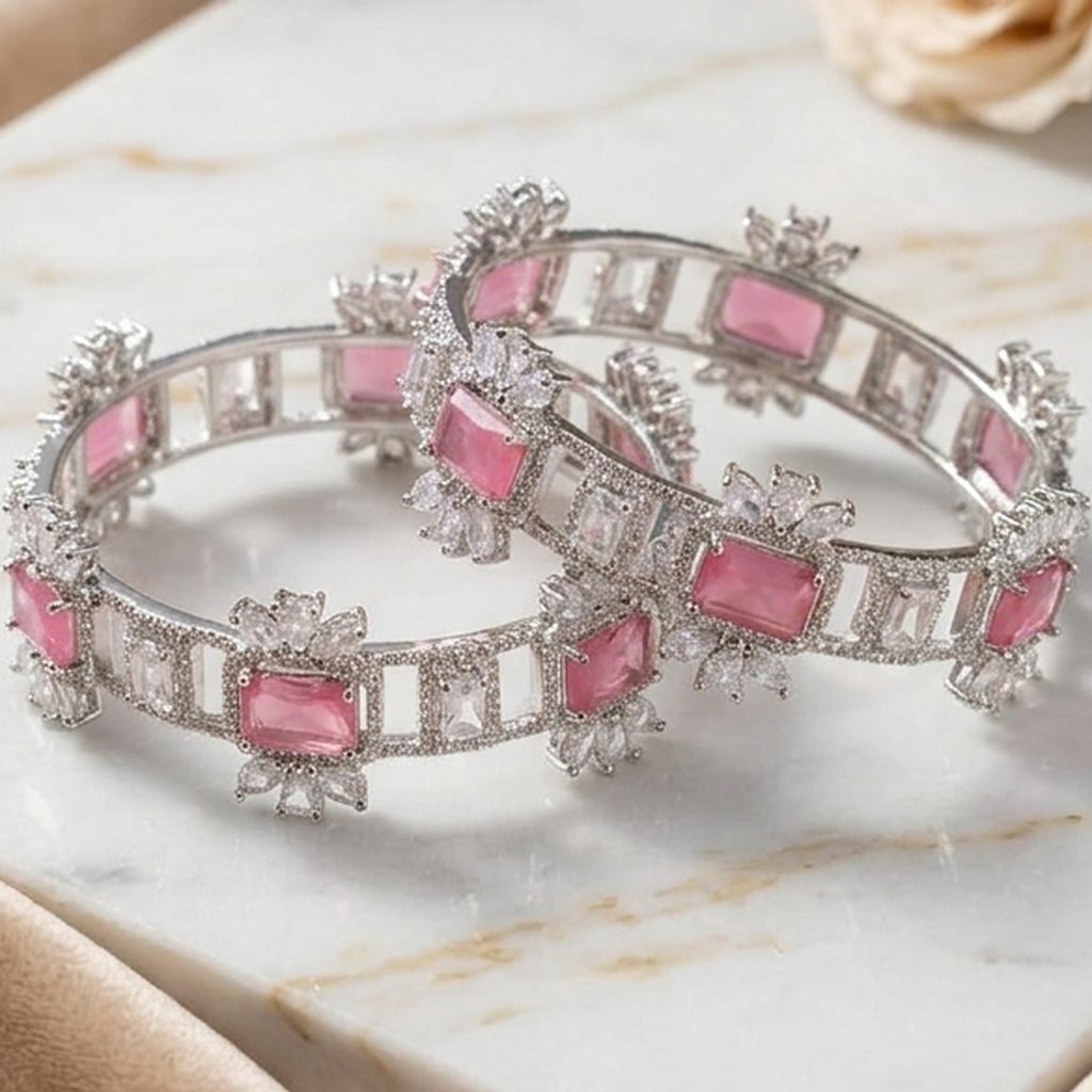 AD Silver Bangles Pair (FSB215)