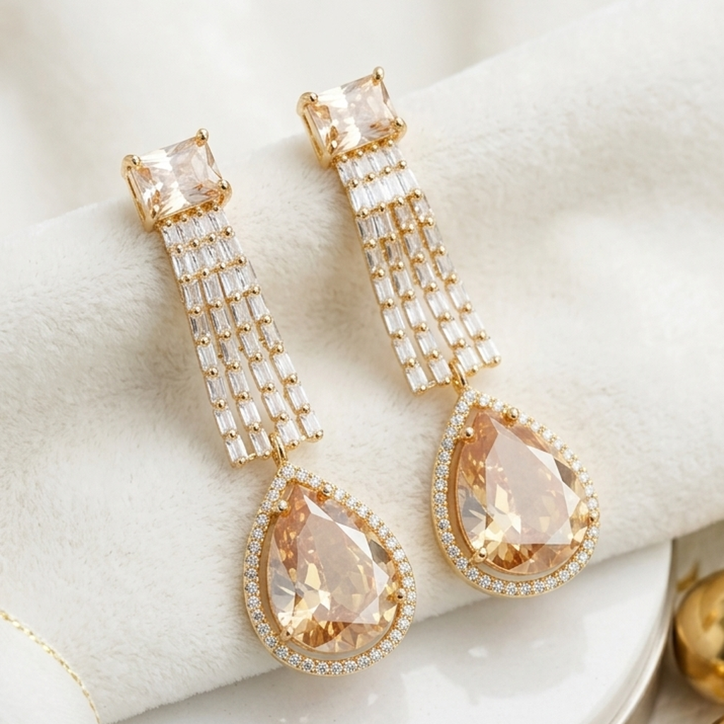 AD Baguette Drop Earrings (FSE314)