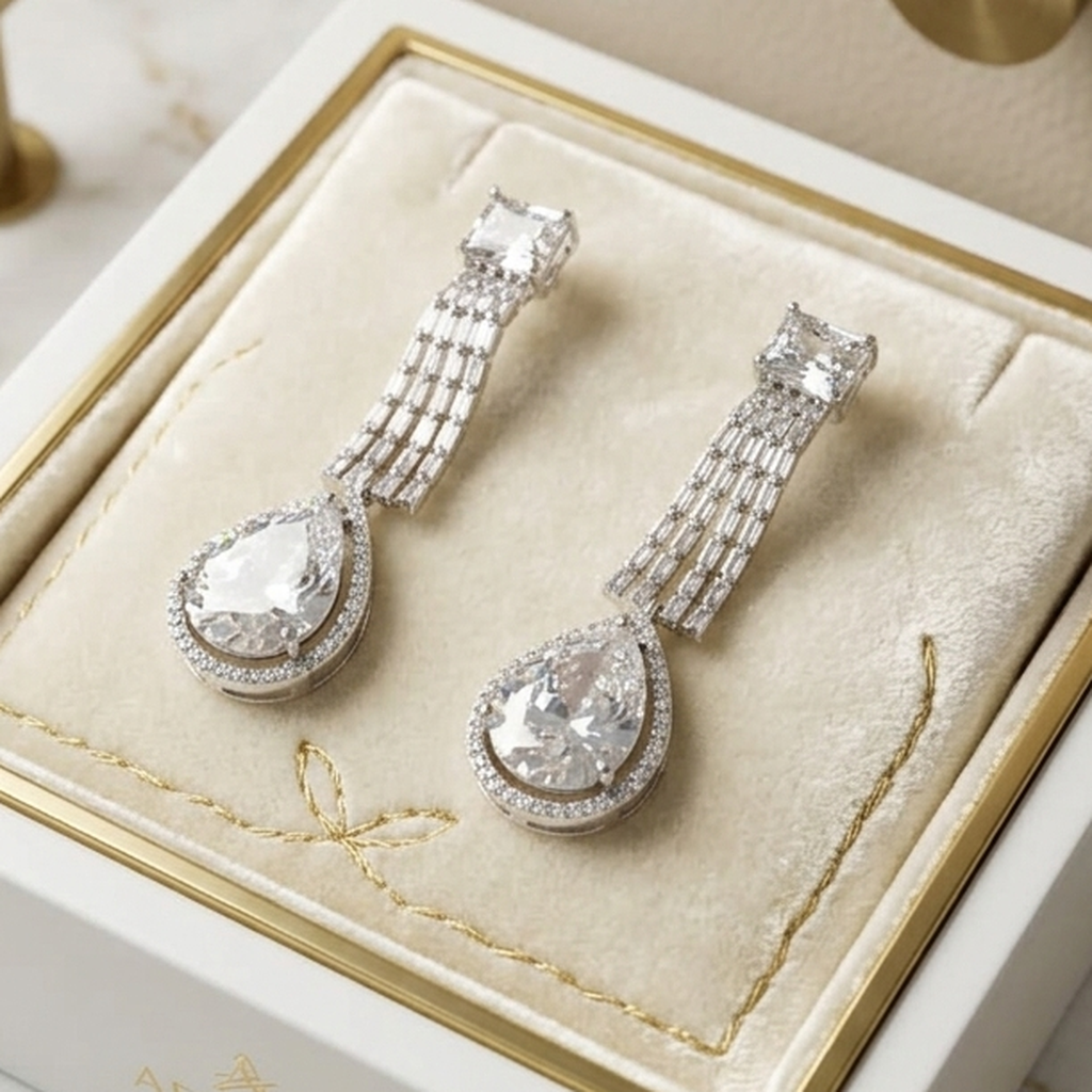 AD Baguette Drop Earrings (FSE314)