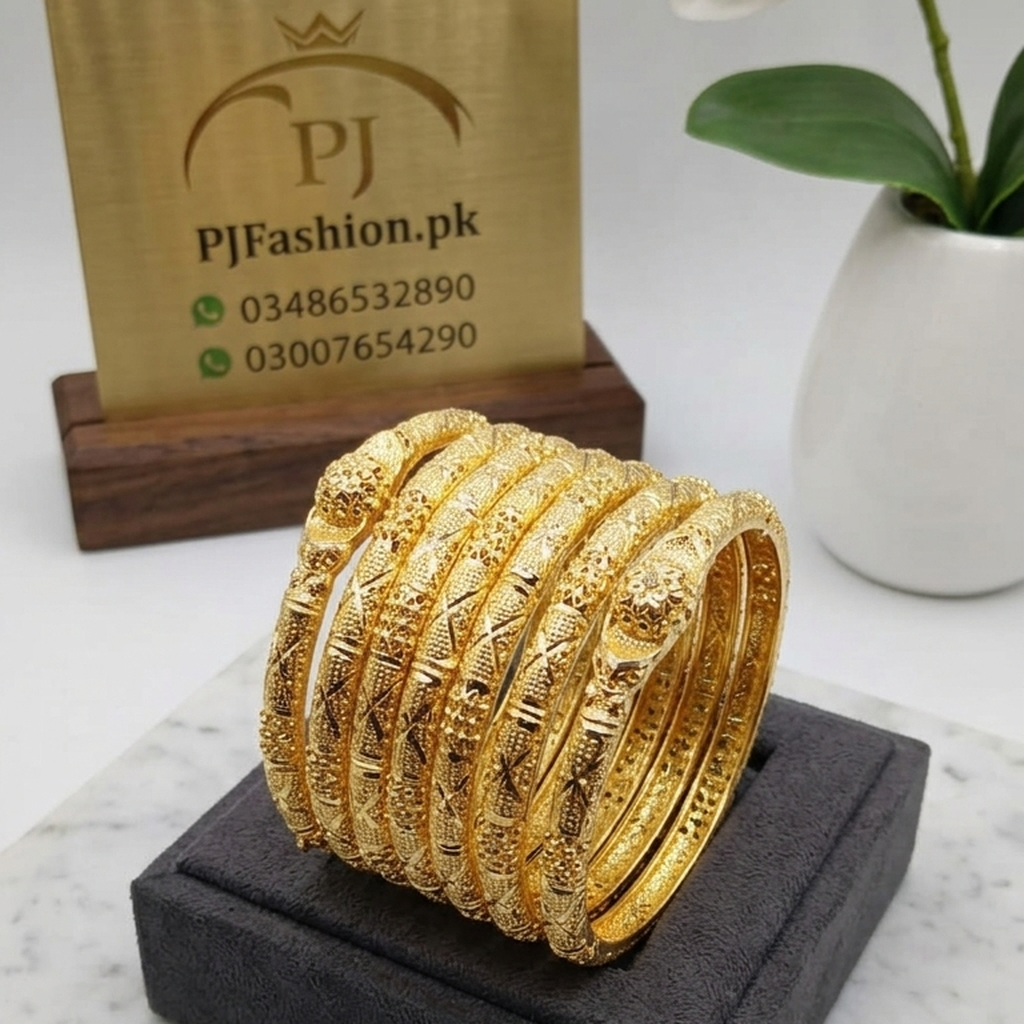 Gold Plated Kangan Bangles Set of 6 (FSB214)