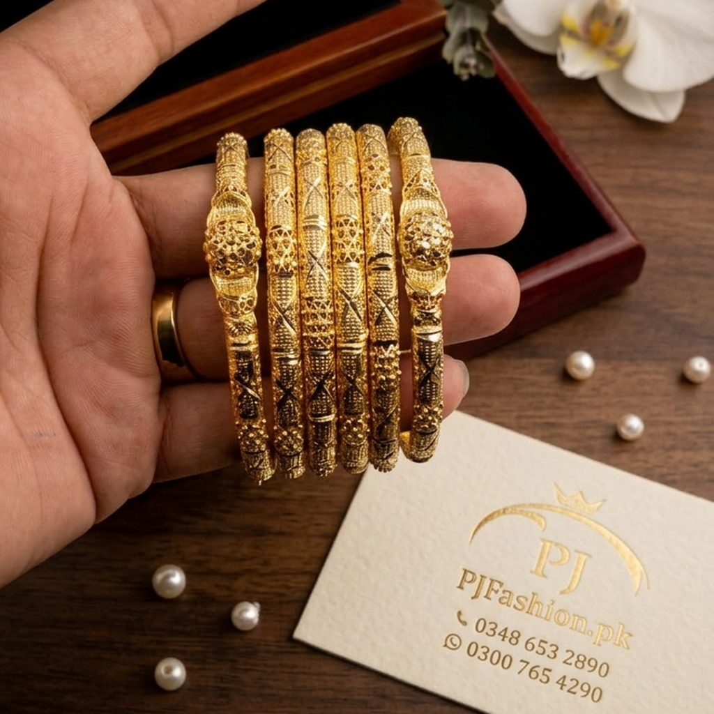 Gold Plated Kangan Bangles Set of 6 (FSB214)