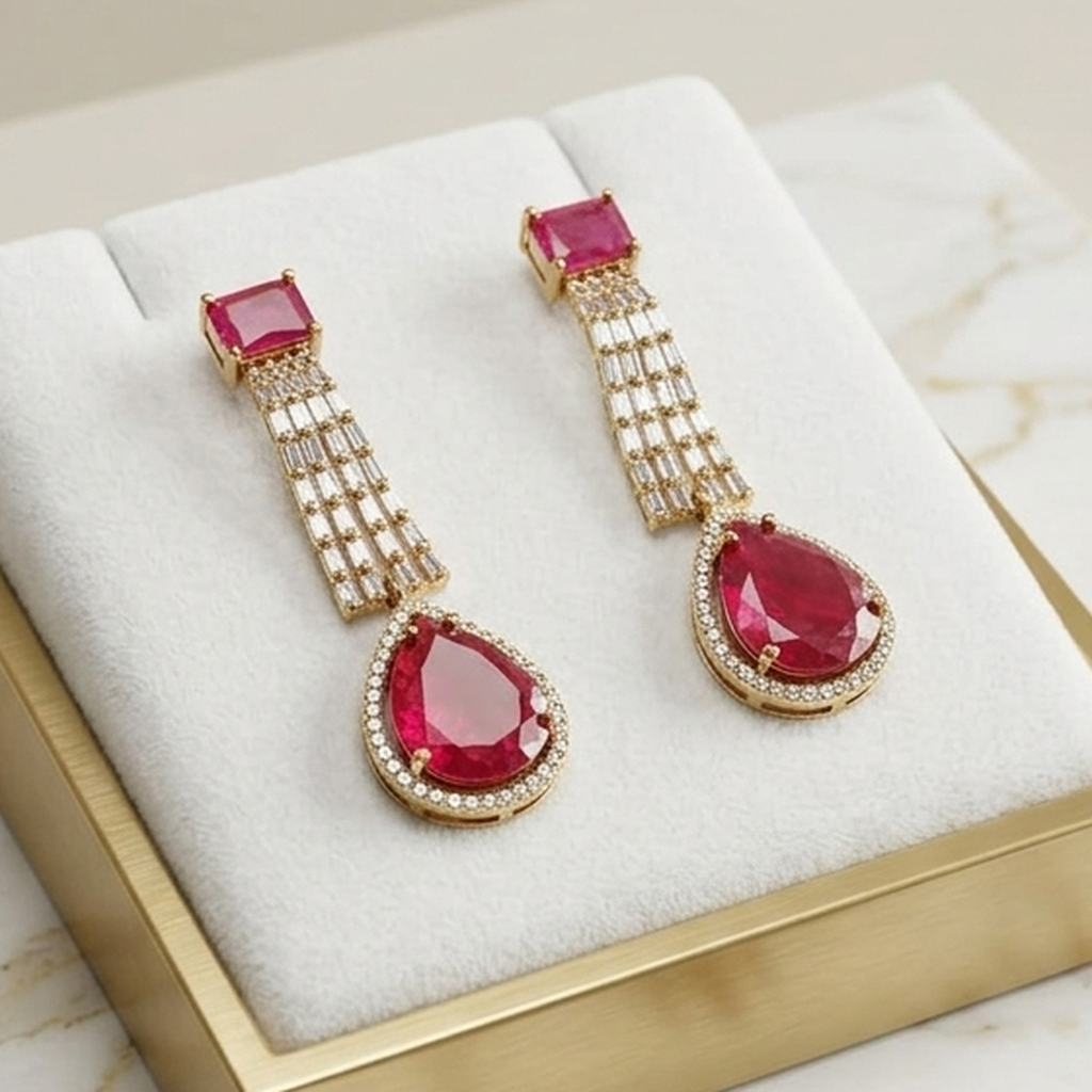 AD Baguette Drop Earrings (FSE314)