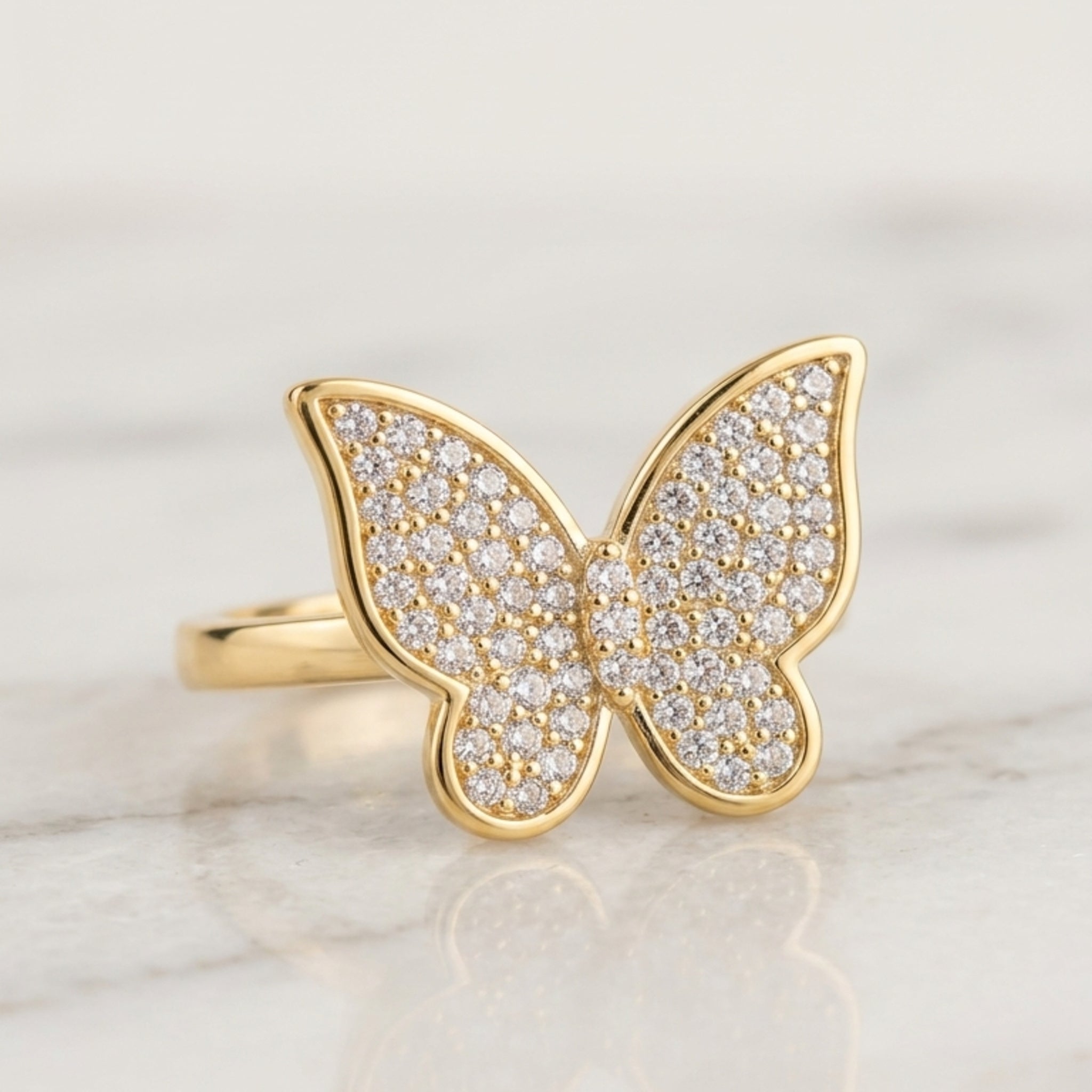 Radiant Crystal Butterfly Ring (FSR204)