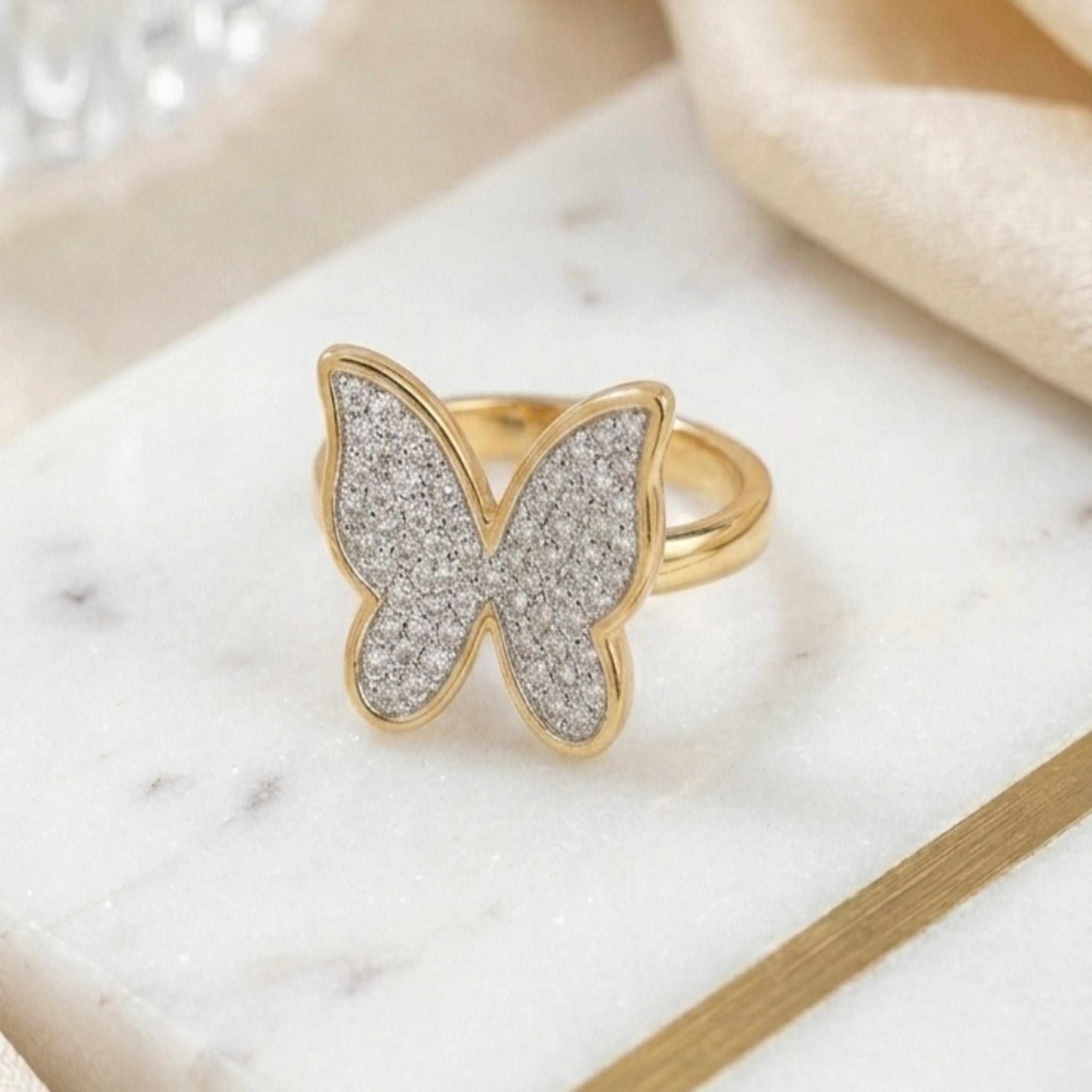 Radiant Crystal Butterfly Ring (FSR204)