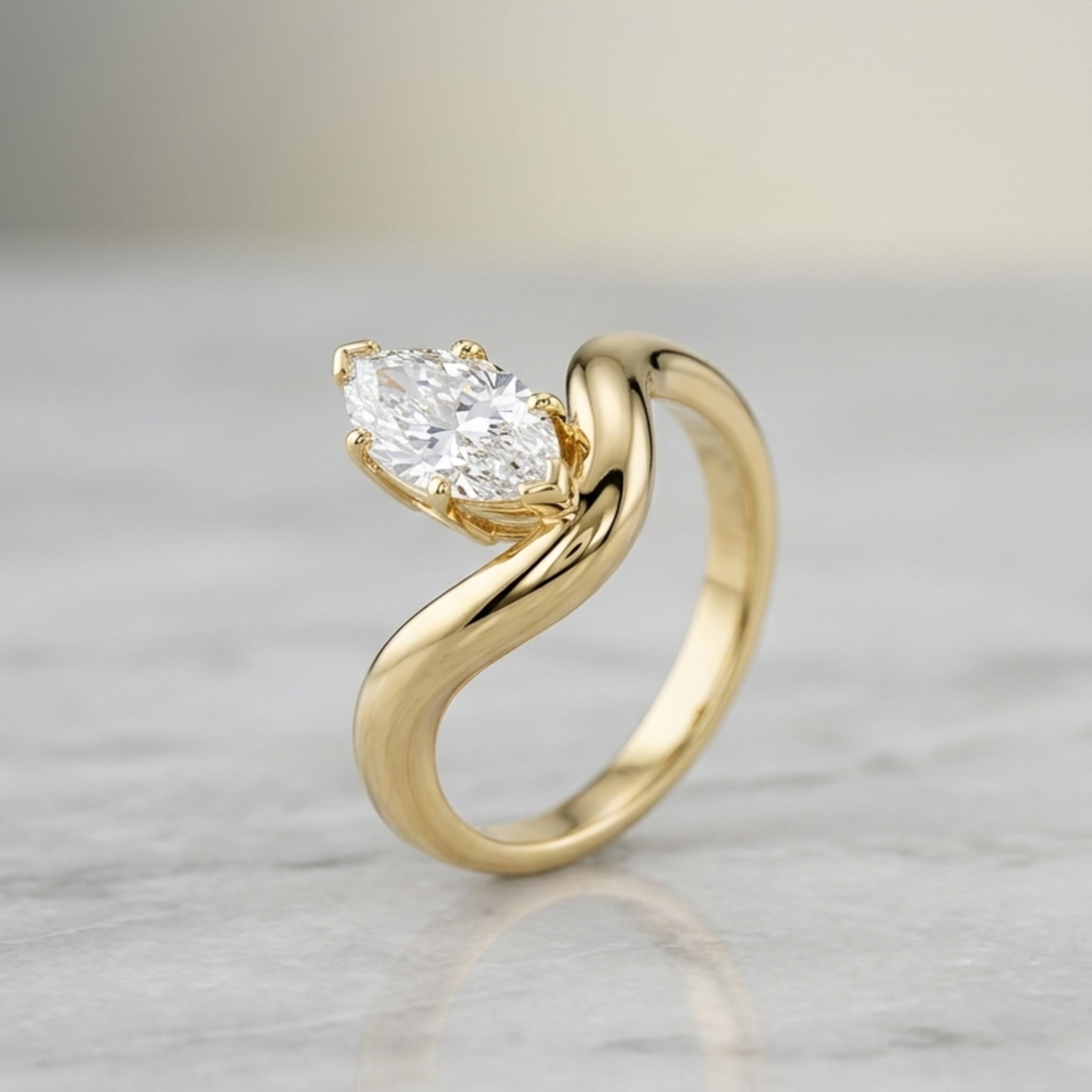 Radiant Marquise Crystal Curved Ring (FSR201)