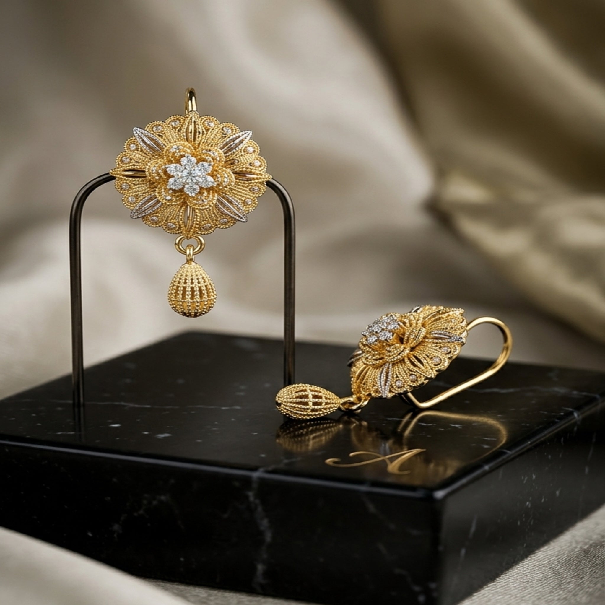 RP Gold Geometric Ear Rings (FSE260)