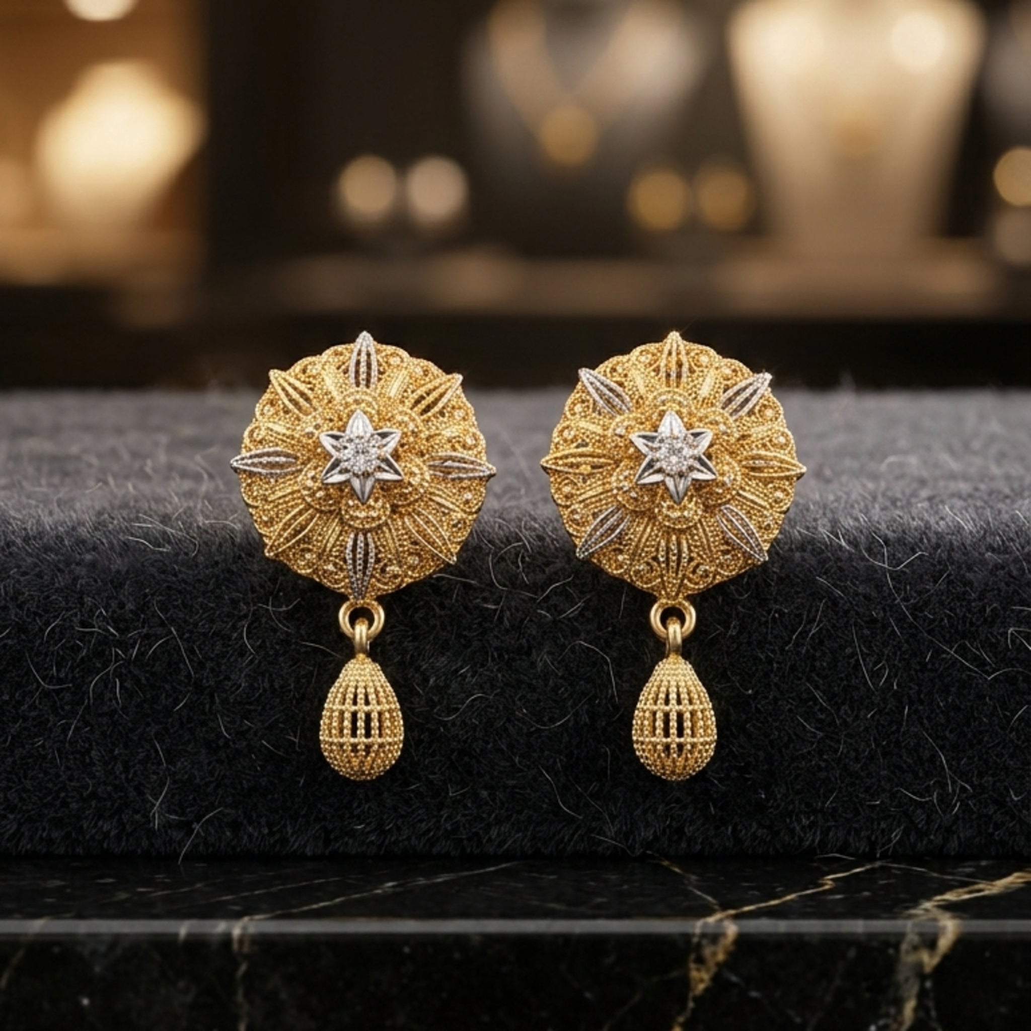 RP Gold Geometric Ear Rings (FSE260)