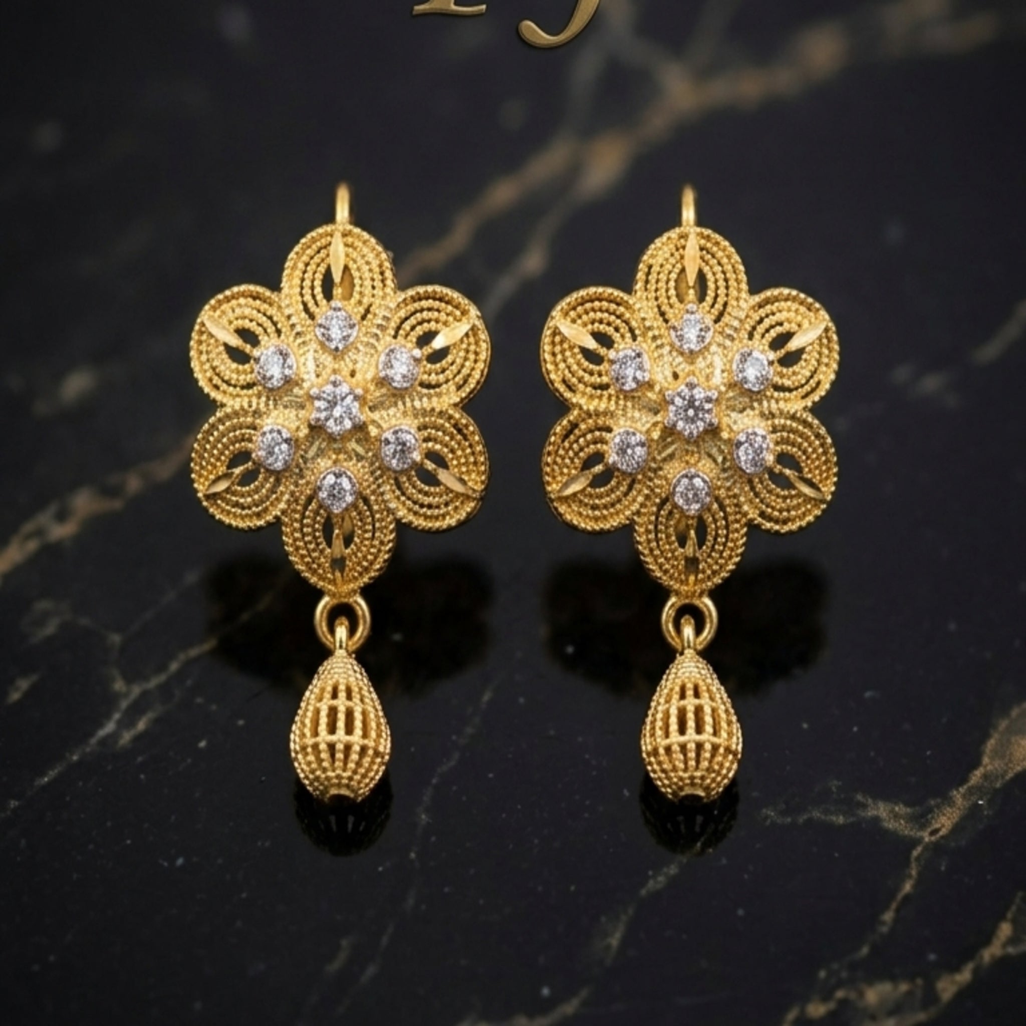 RP Gold Petal-Bloom Earrings (FSE259)