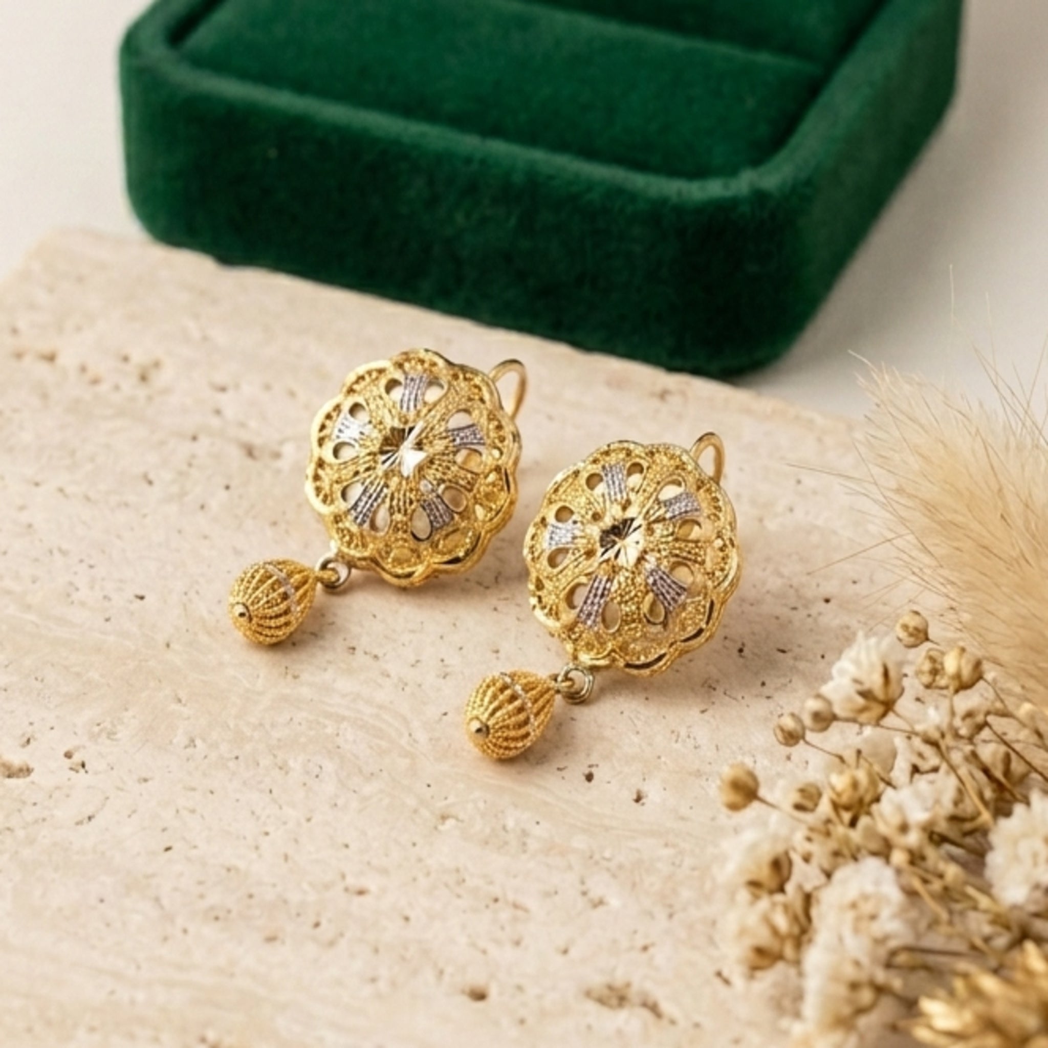 RP Gold Sunburst Earrings (FSE258)