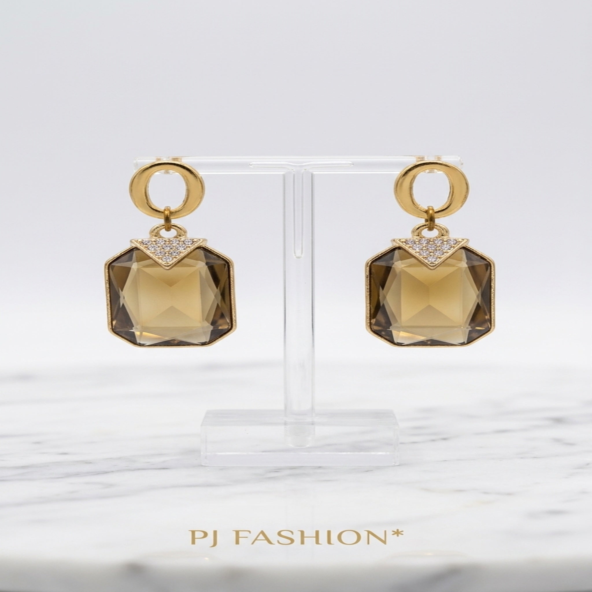 Sapphire Geo Drop Earrings (ES97)