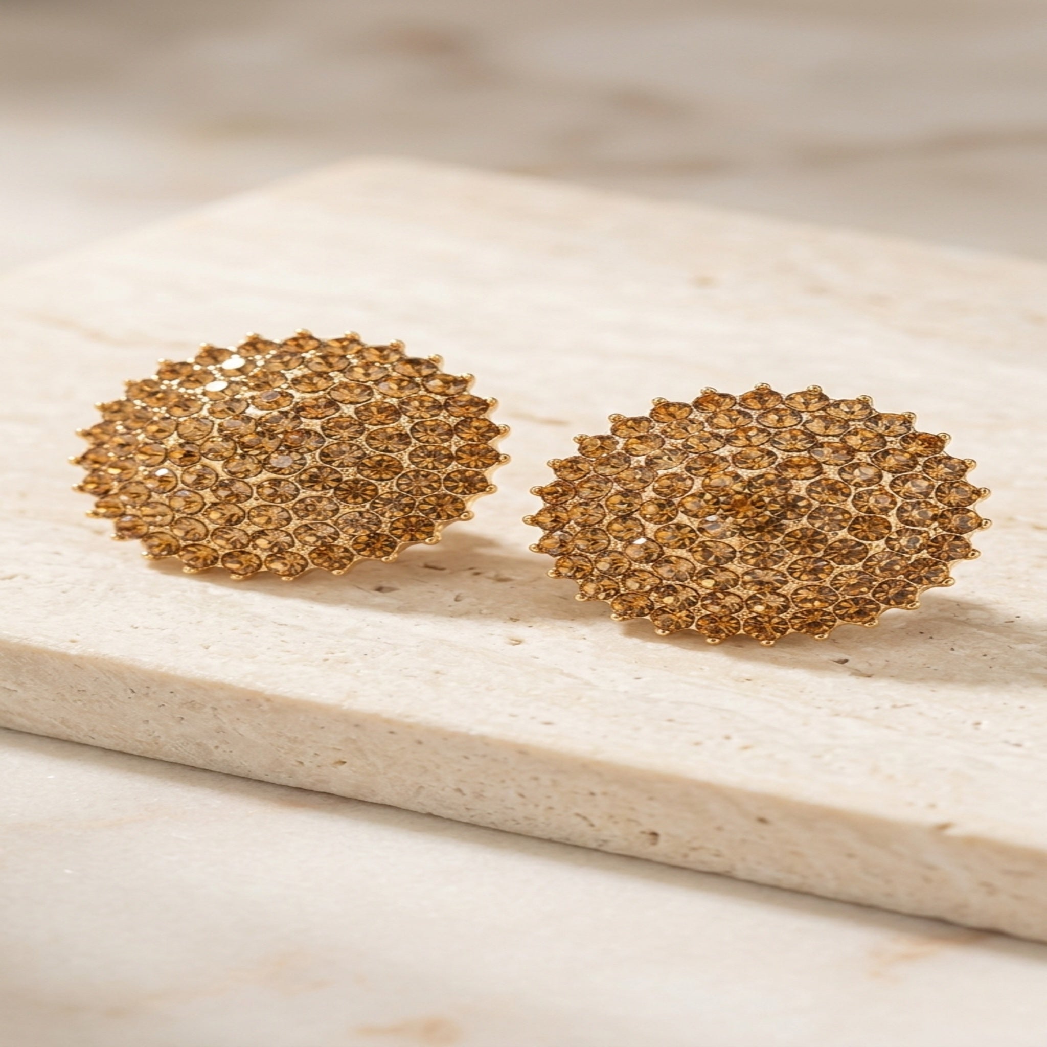 Champagne Glow Statement Studs (ES108)