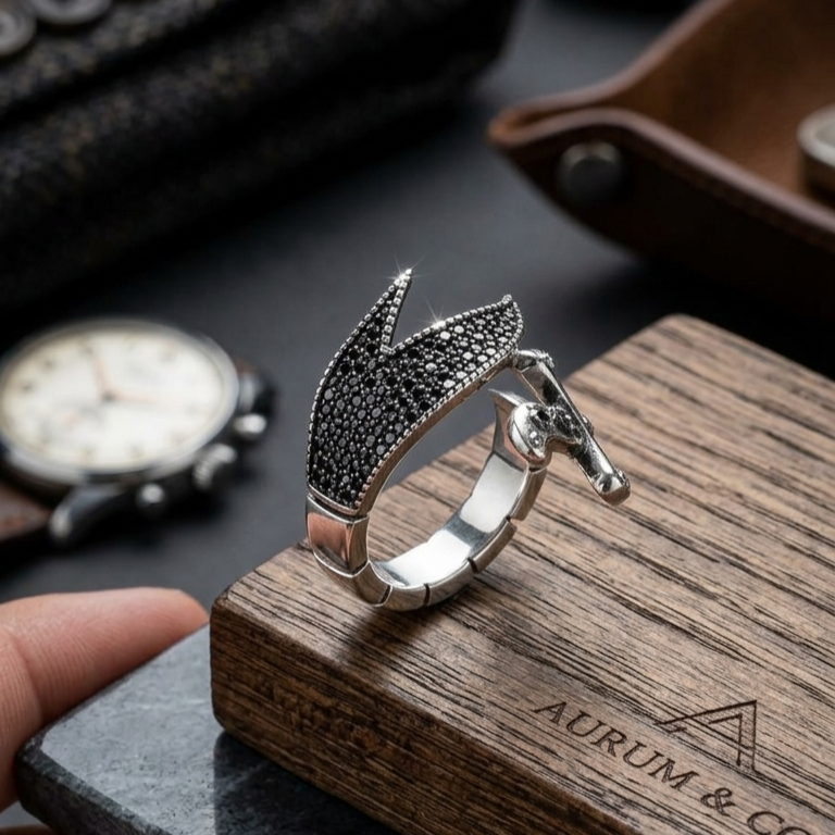 Antique Silver Dagger Wrap Mens Ring