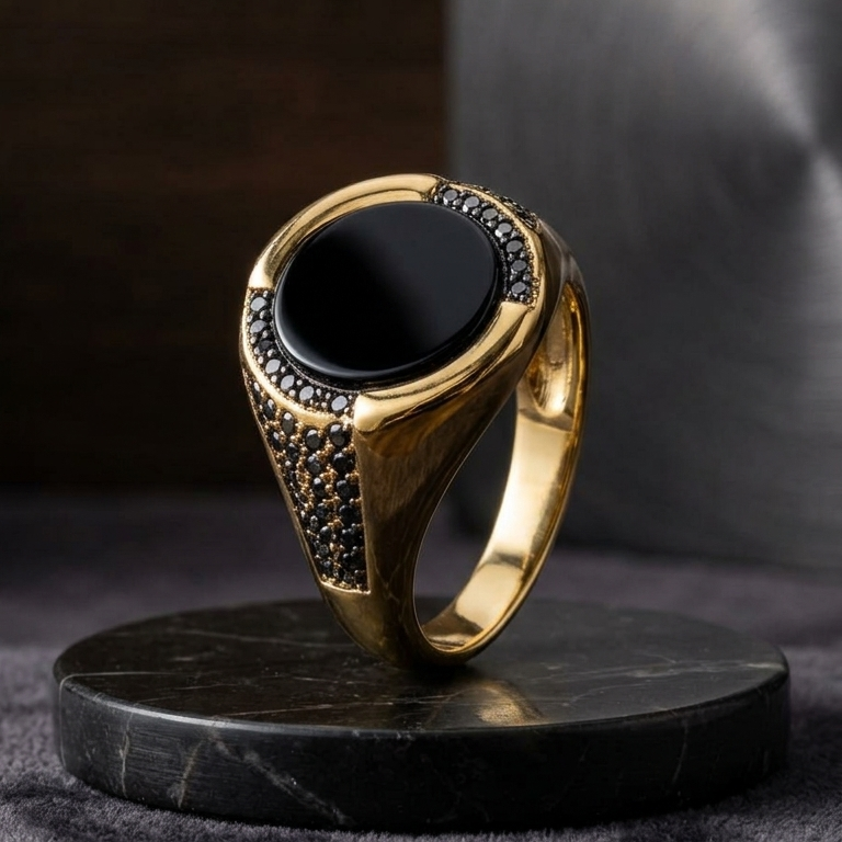 Antique Gold Mens Ring
