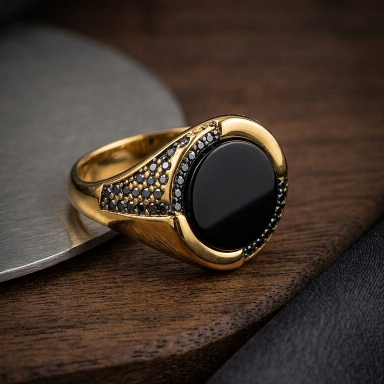 Antique Gold Mens Ring