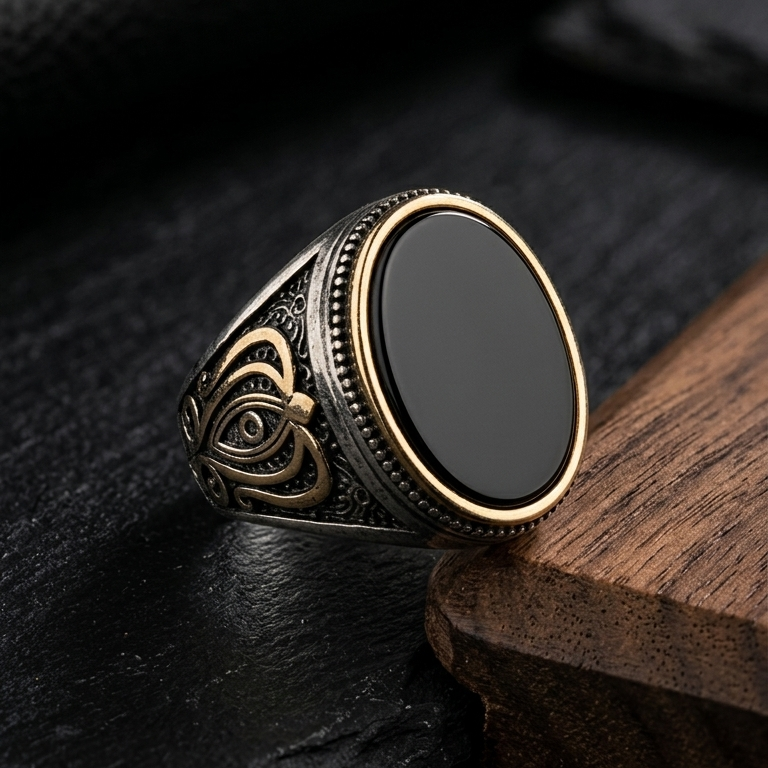 Antique Silver & Gold Mens Ring