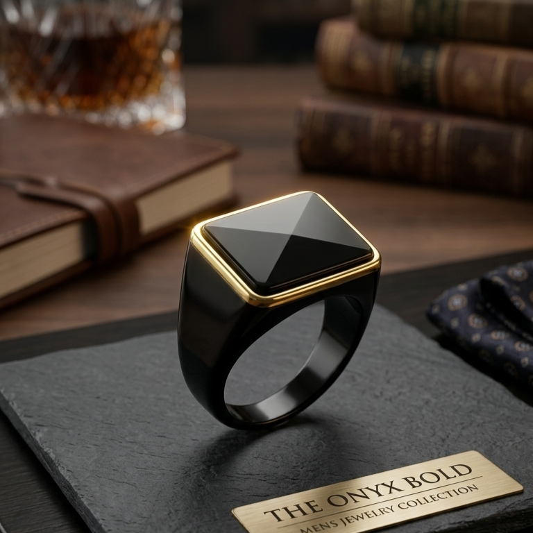 The Onyx Bold Mens Ring