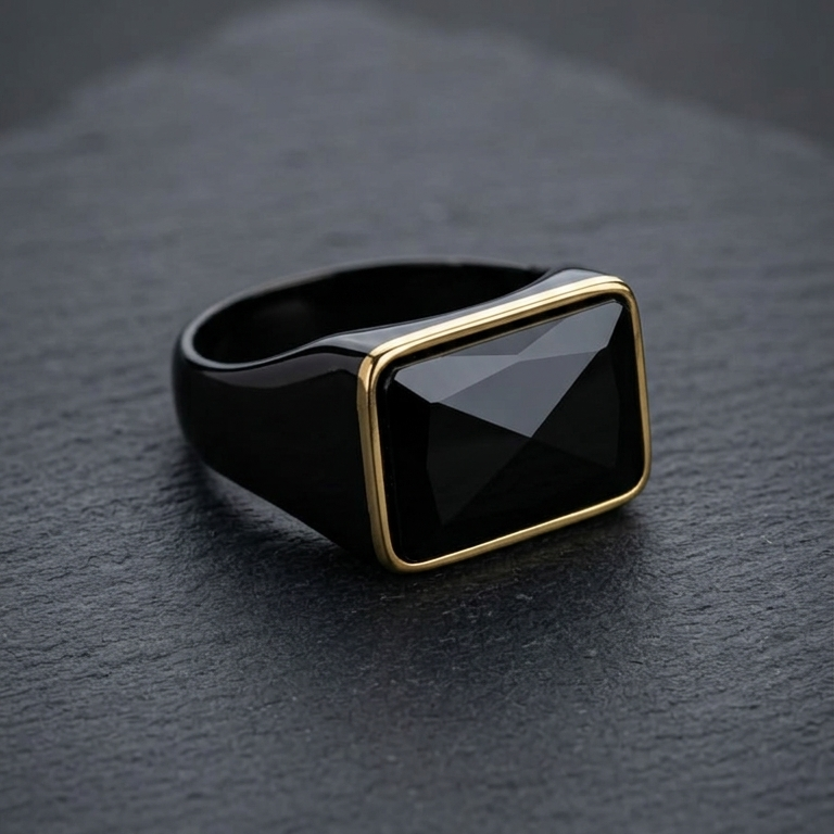 The Onyx Bold Mens Ring