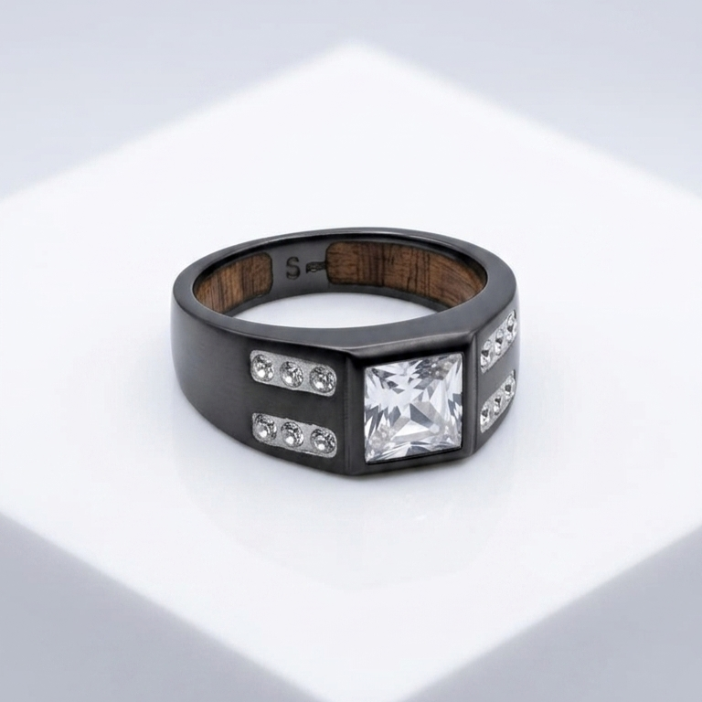 Parallel Dual-Stone Mens Ring