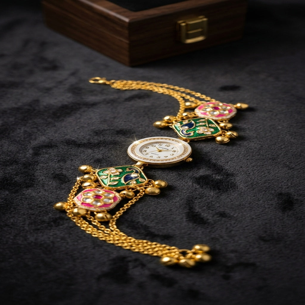 Handcrafted Meenakari Watch Bracelet
