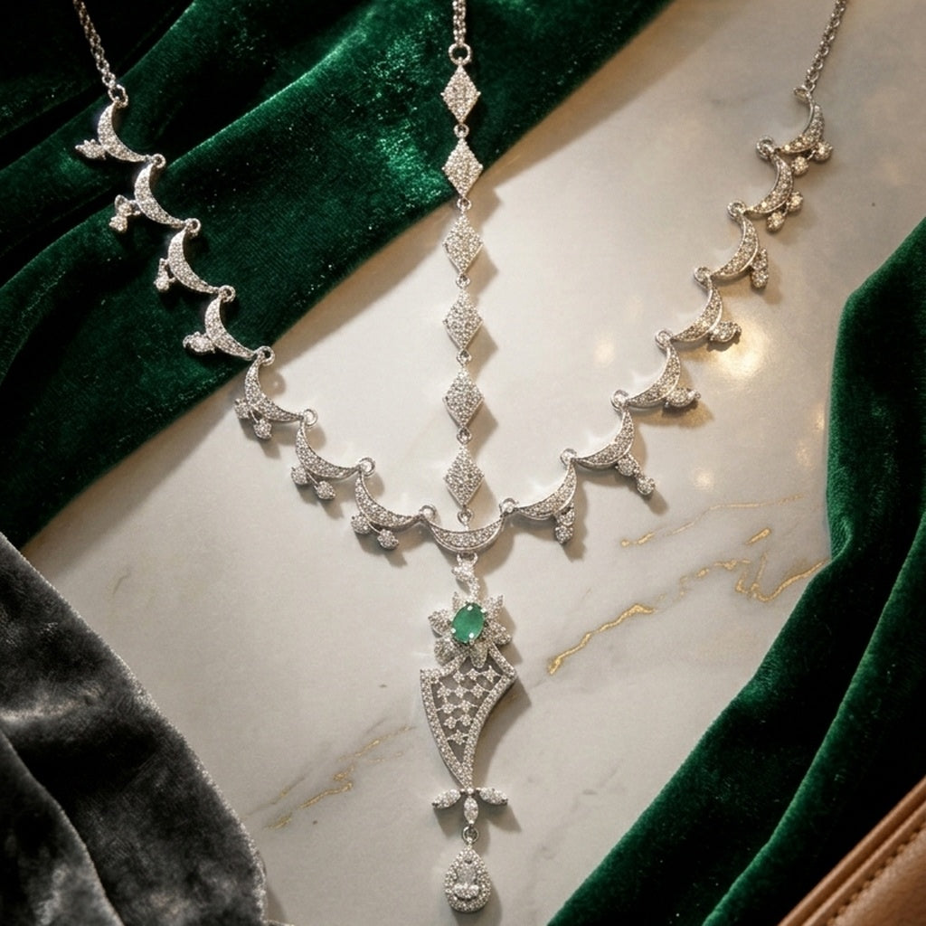 Bridal Mathapatti with Teardrop Pendant